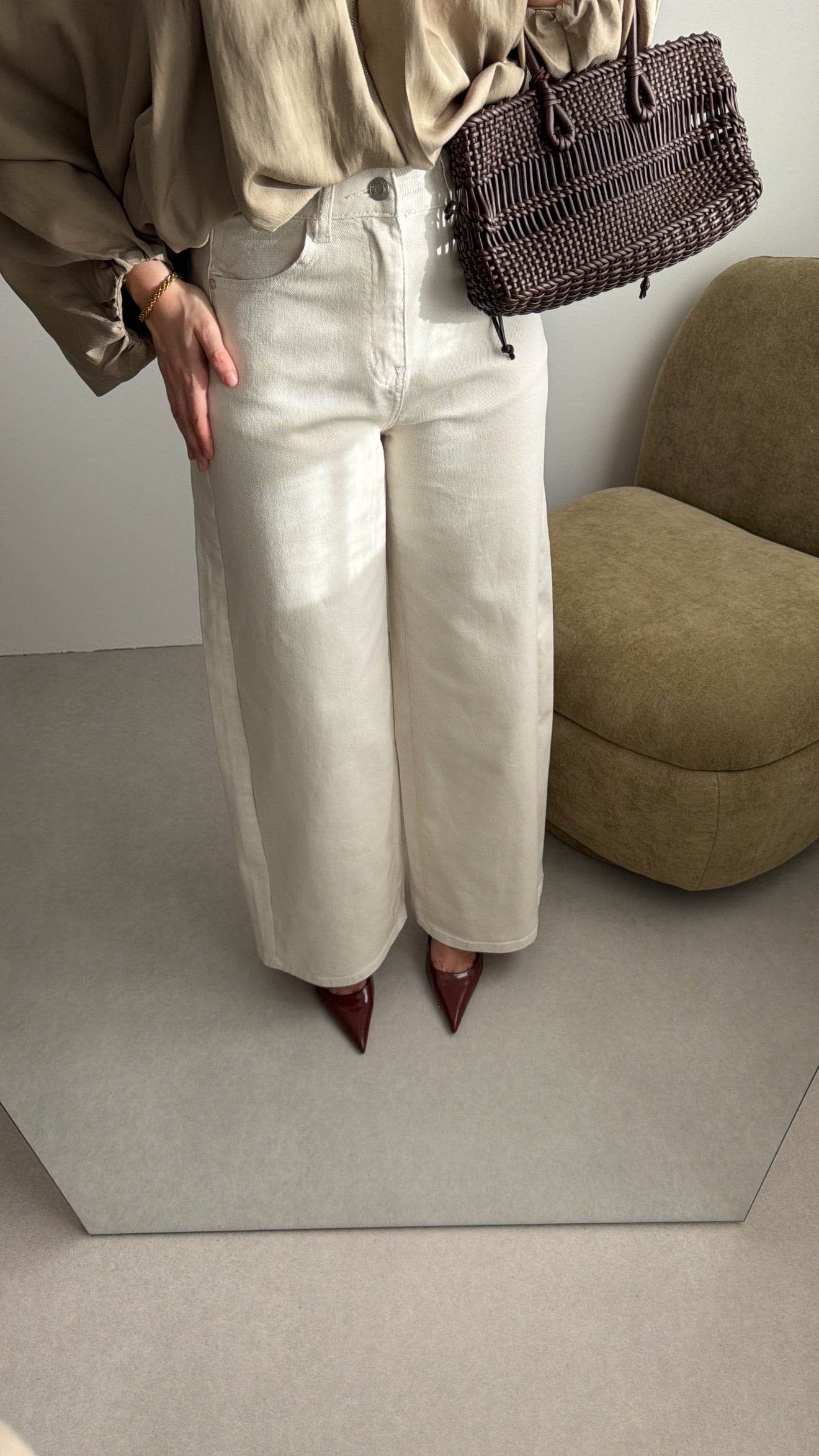 Jean wide leg [écru]