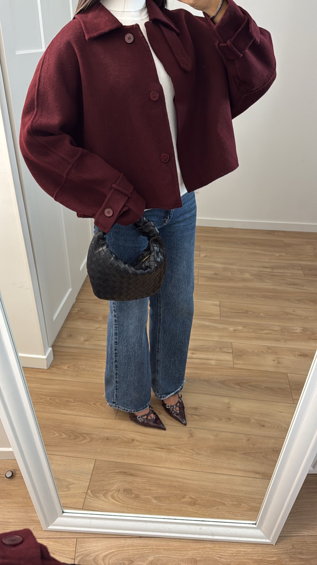 Manteau LOOSE oversize en laine [ bordeaux ]