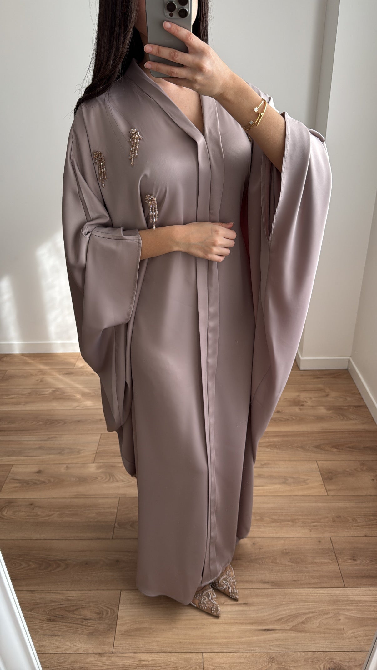 Abaya avec perlage [beige]