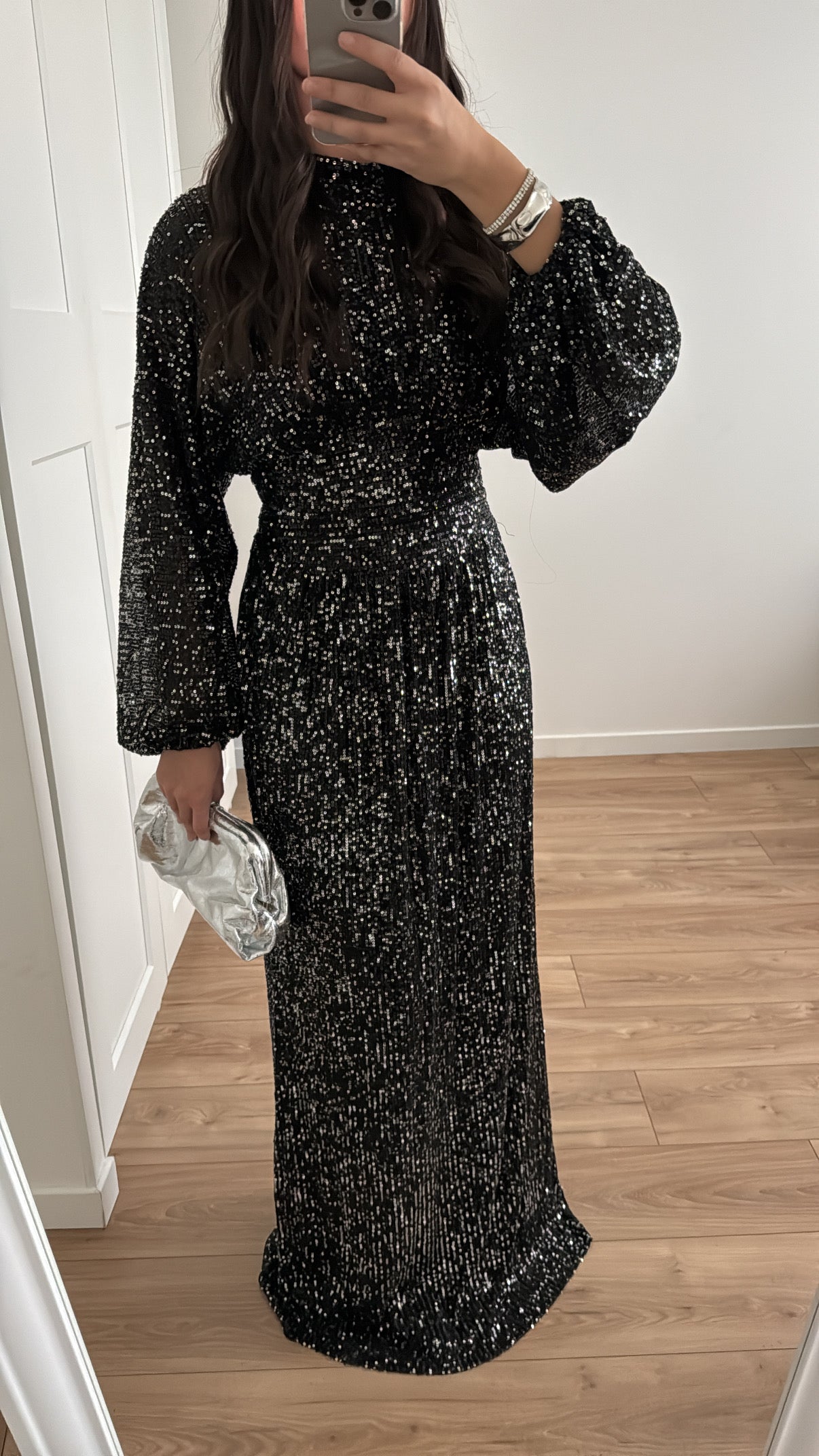 Longue robe à sequin [ noire ]