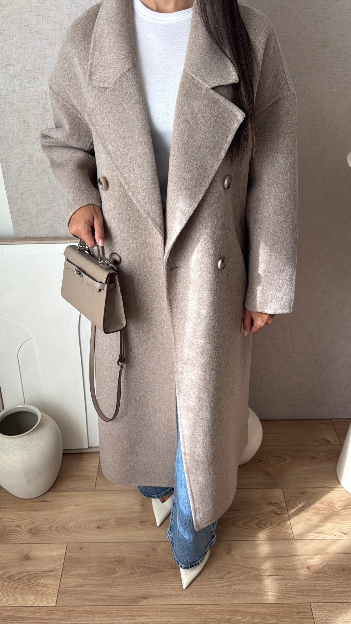 Long wool coat [taupe]
