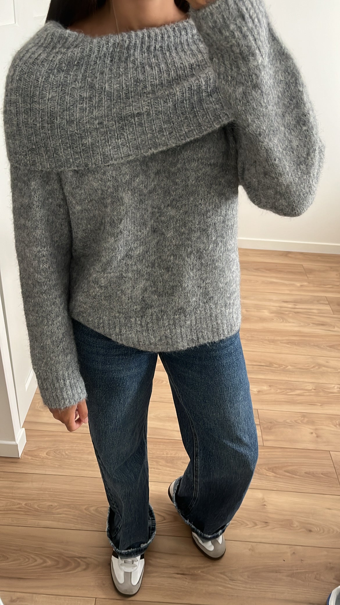 Pullover gris chiné