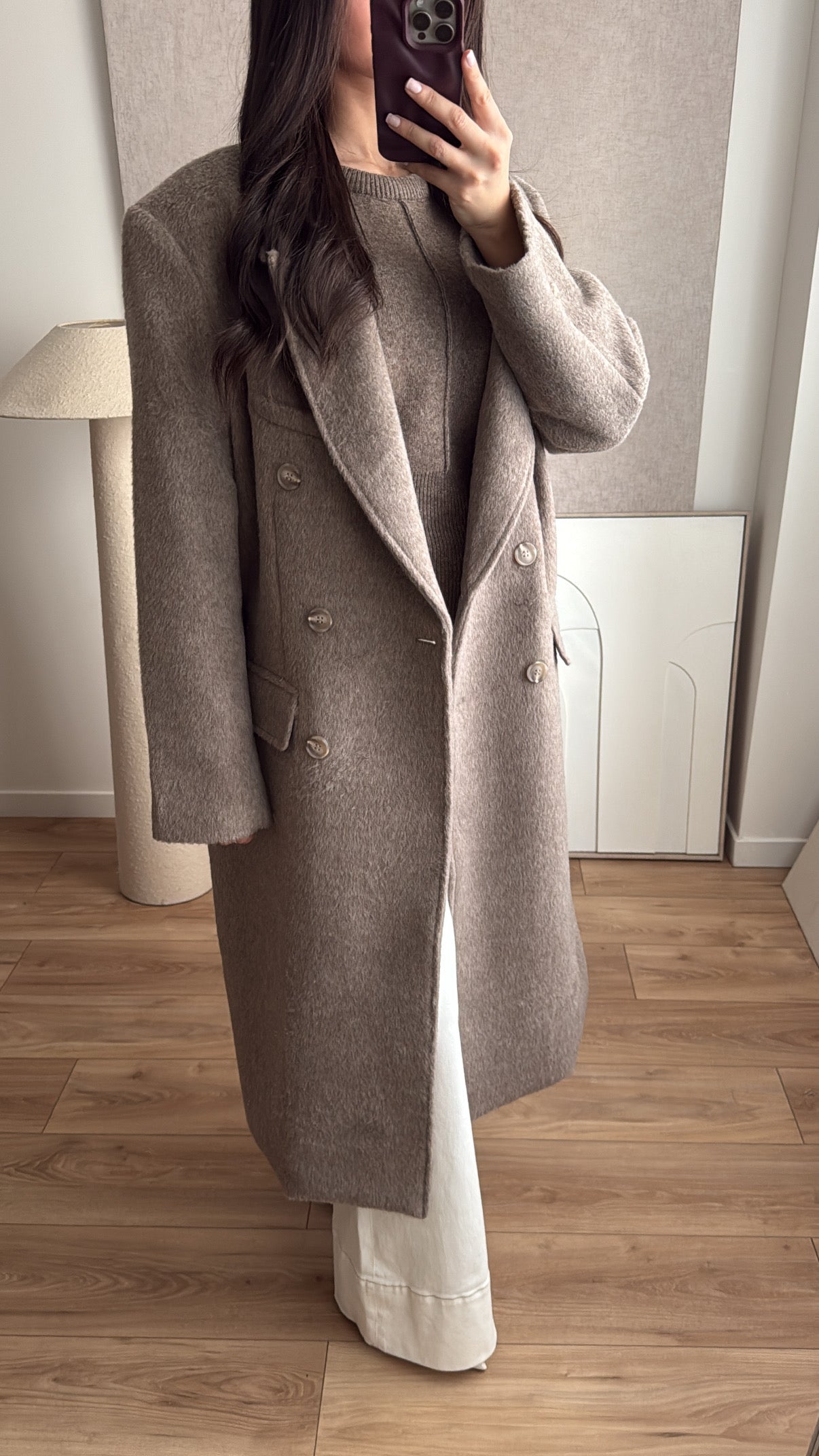 Long manteau oversize [beige foncé]