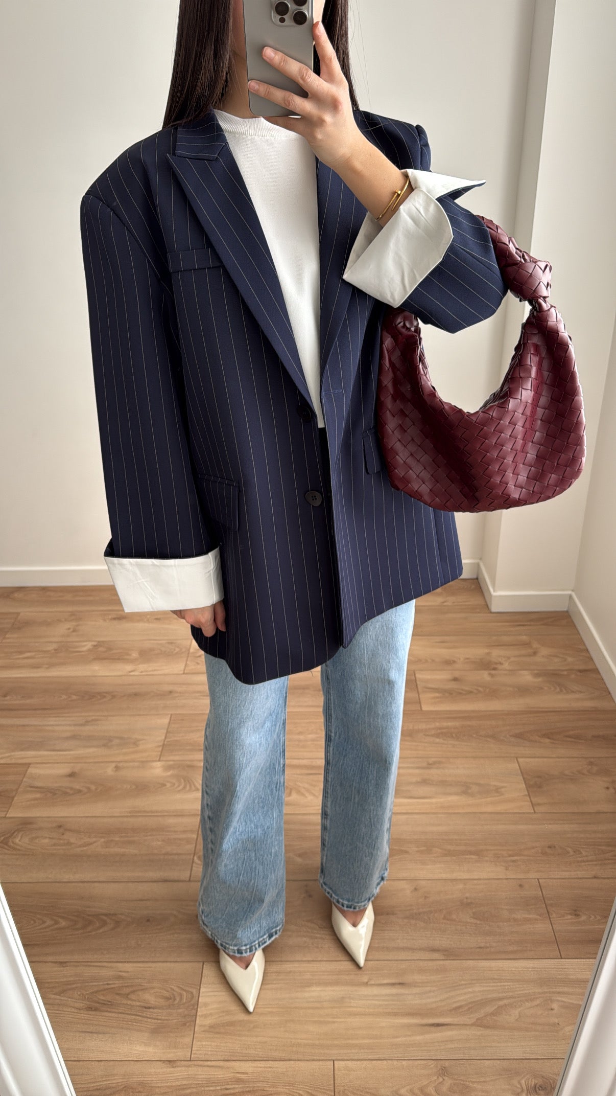 Extra oversized blazer [navy blue]