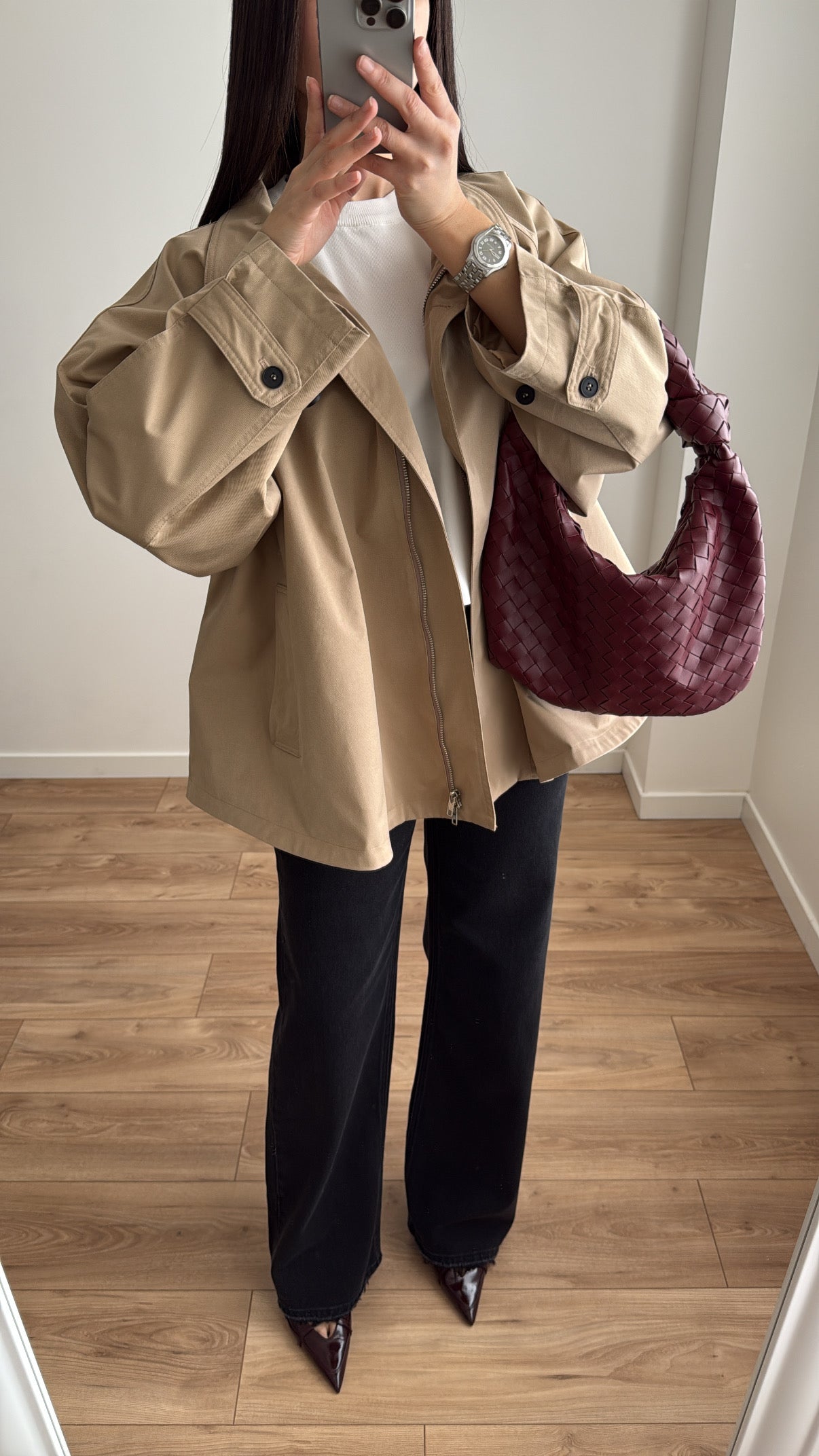 Short trench coat [dark beige]