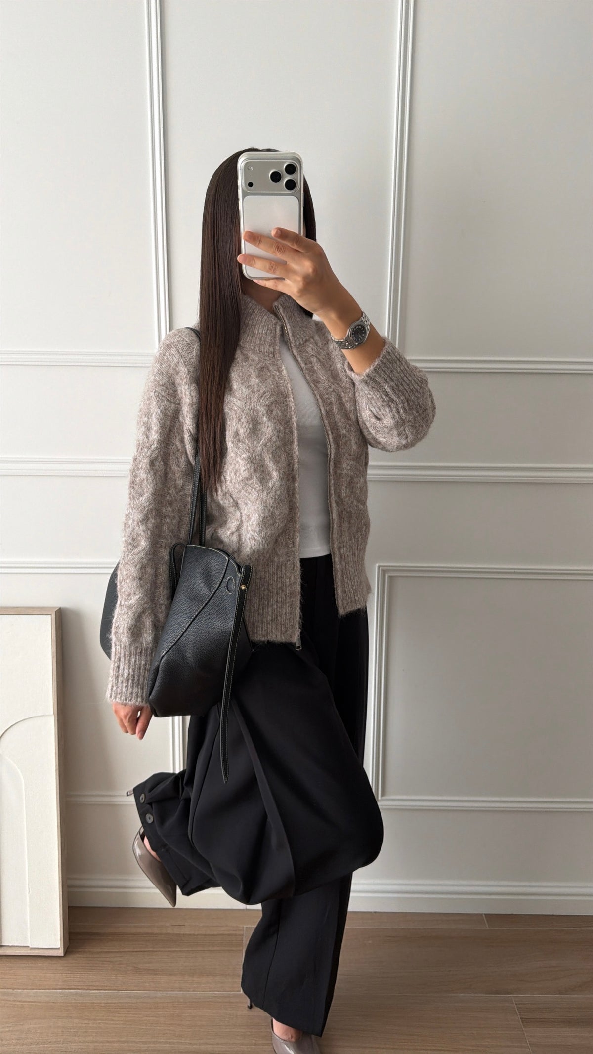 Gilet en maille torsadée [Taupe clair]