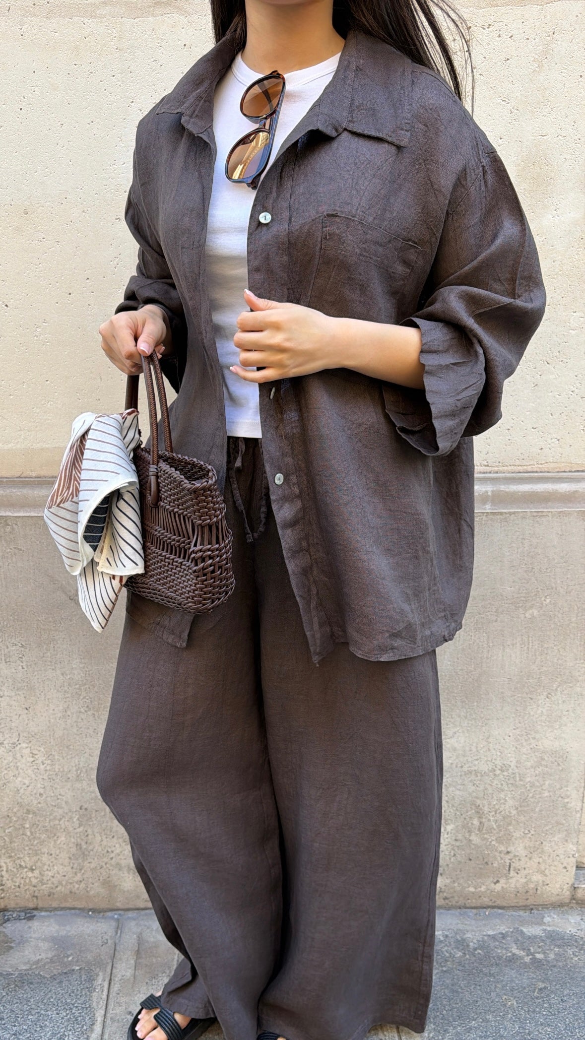 Ensemble en 100% lin [marron]