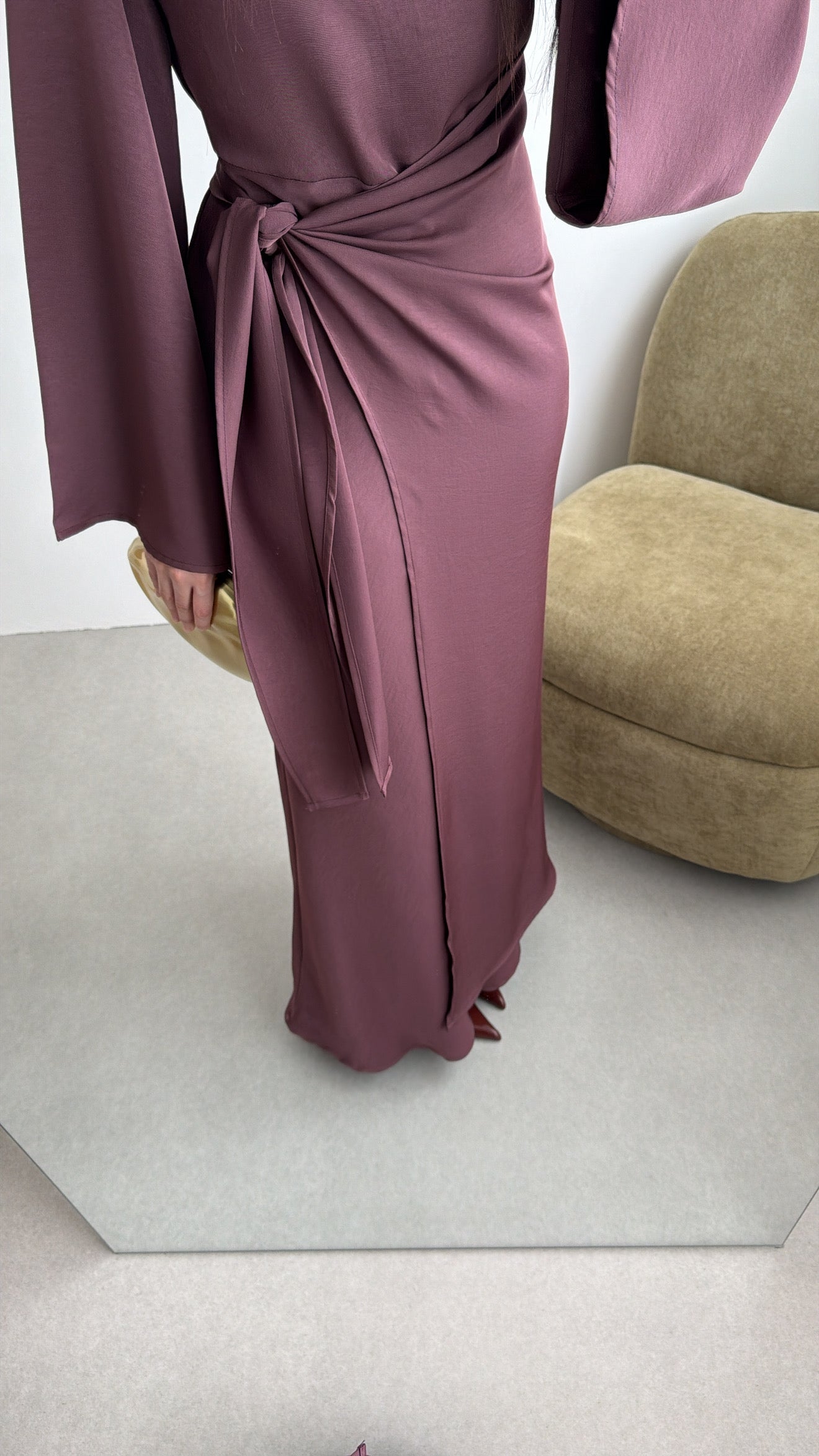 Longue robe portefeuille ACACIA [prune]