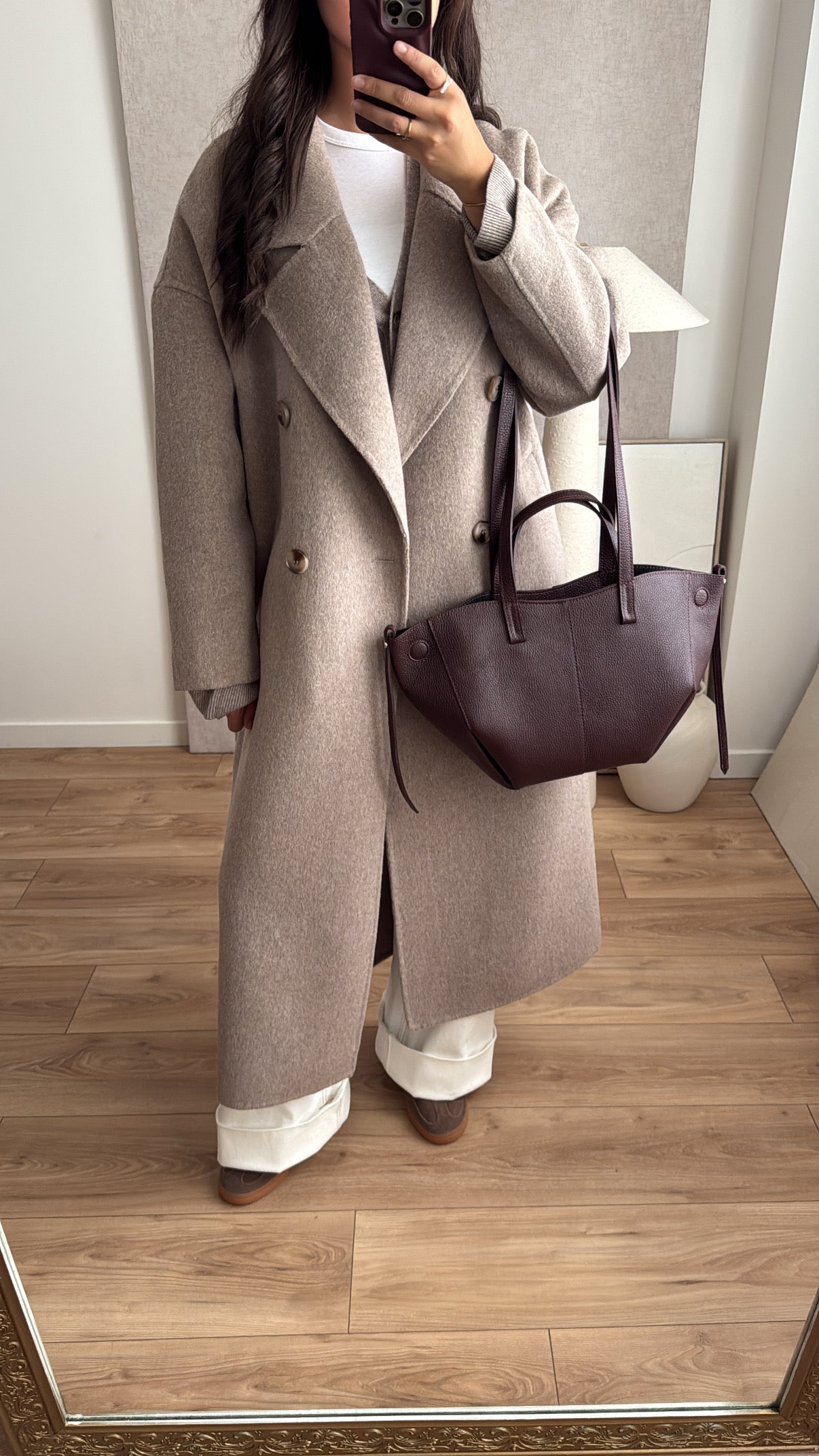 Long manteau en laine [taupe]
