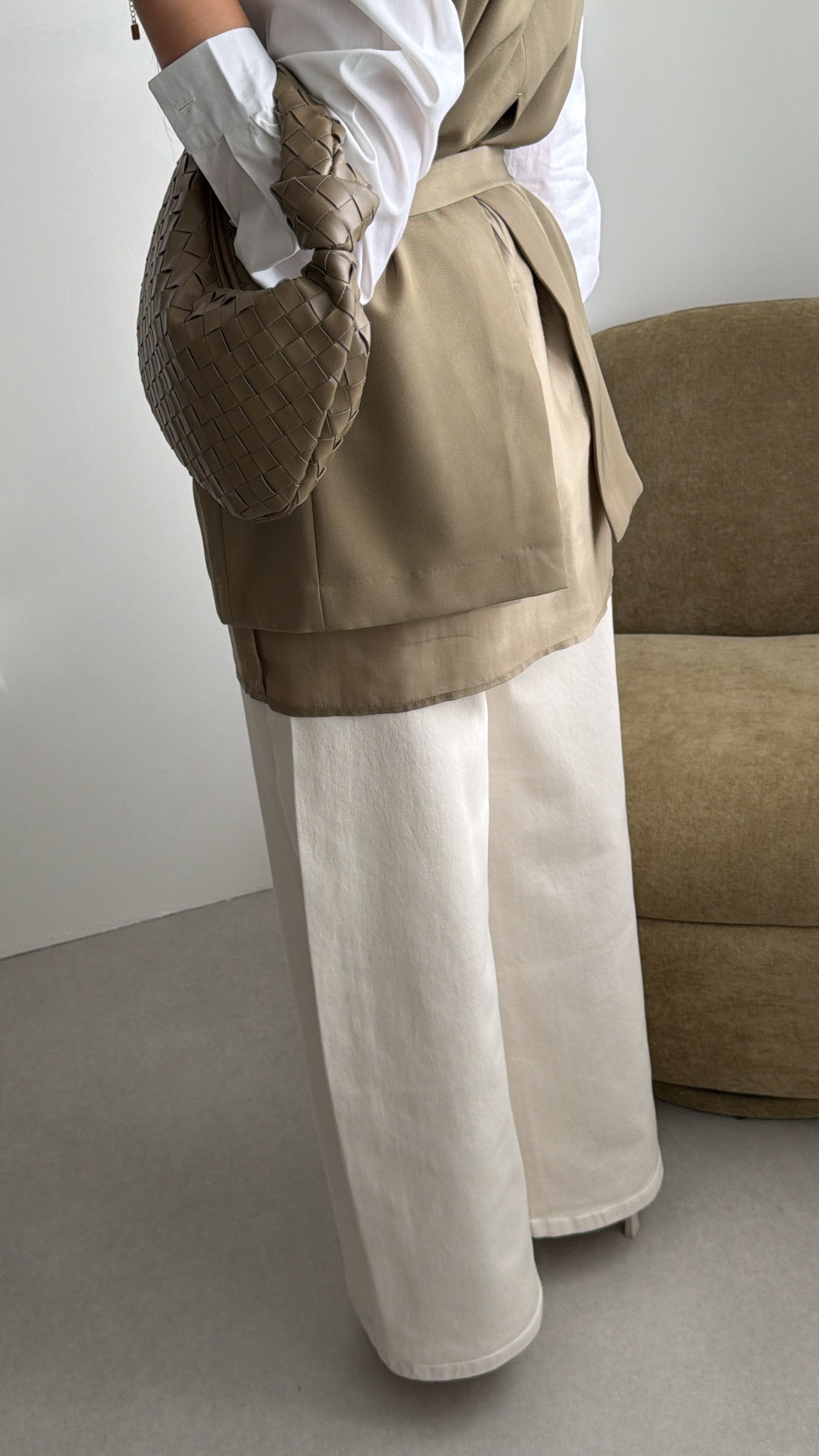 Blazer Layering sans manches [kaki]