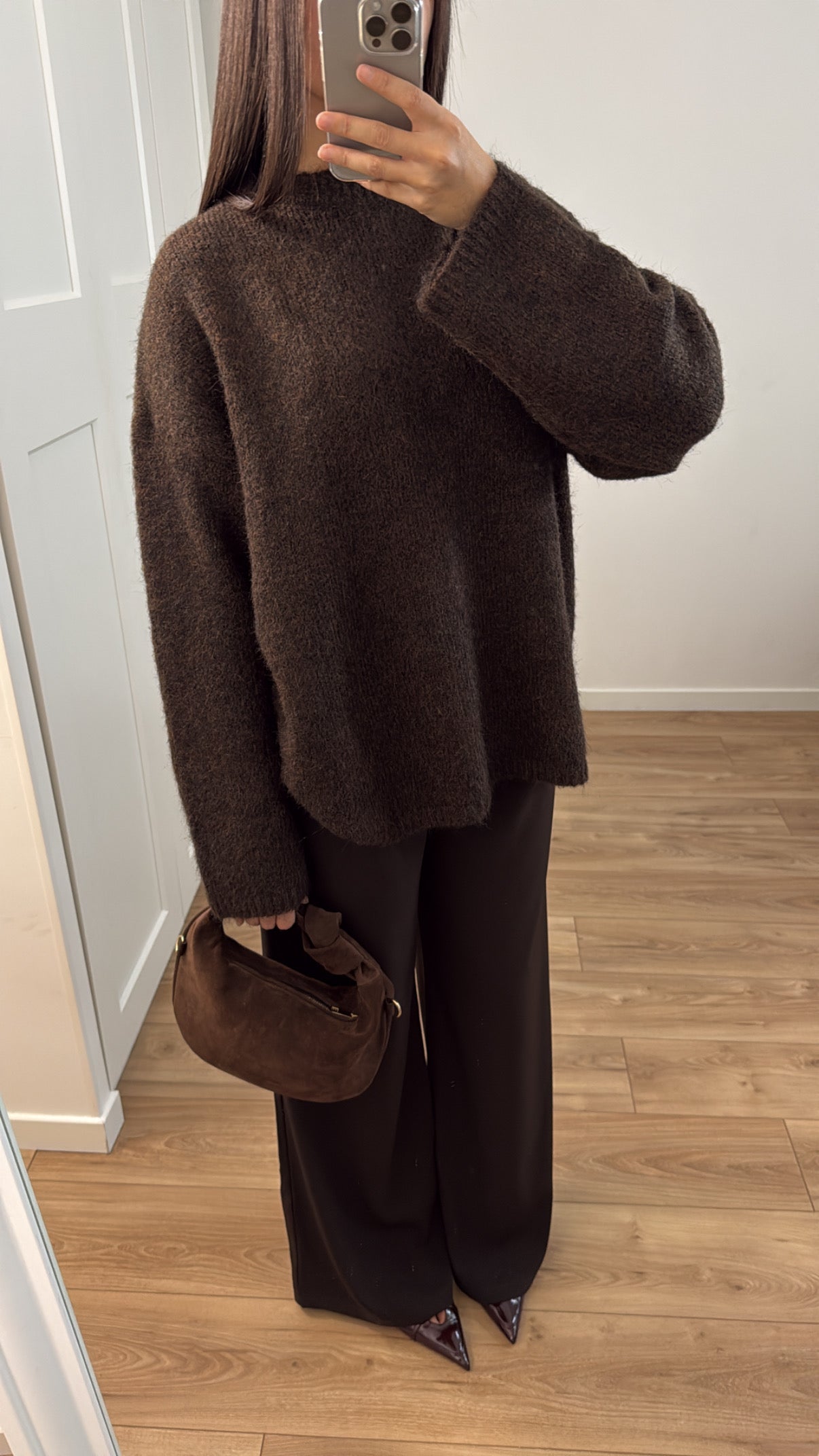 Pull en maille oversize [ marron ]