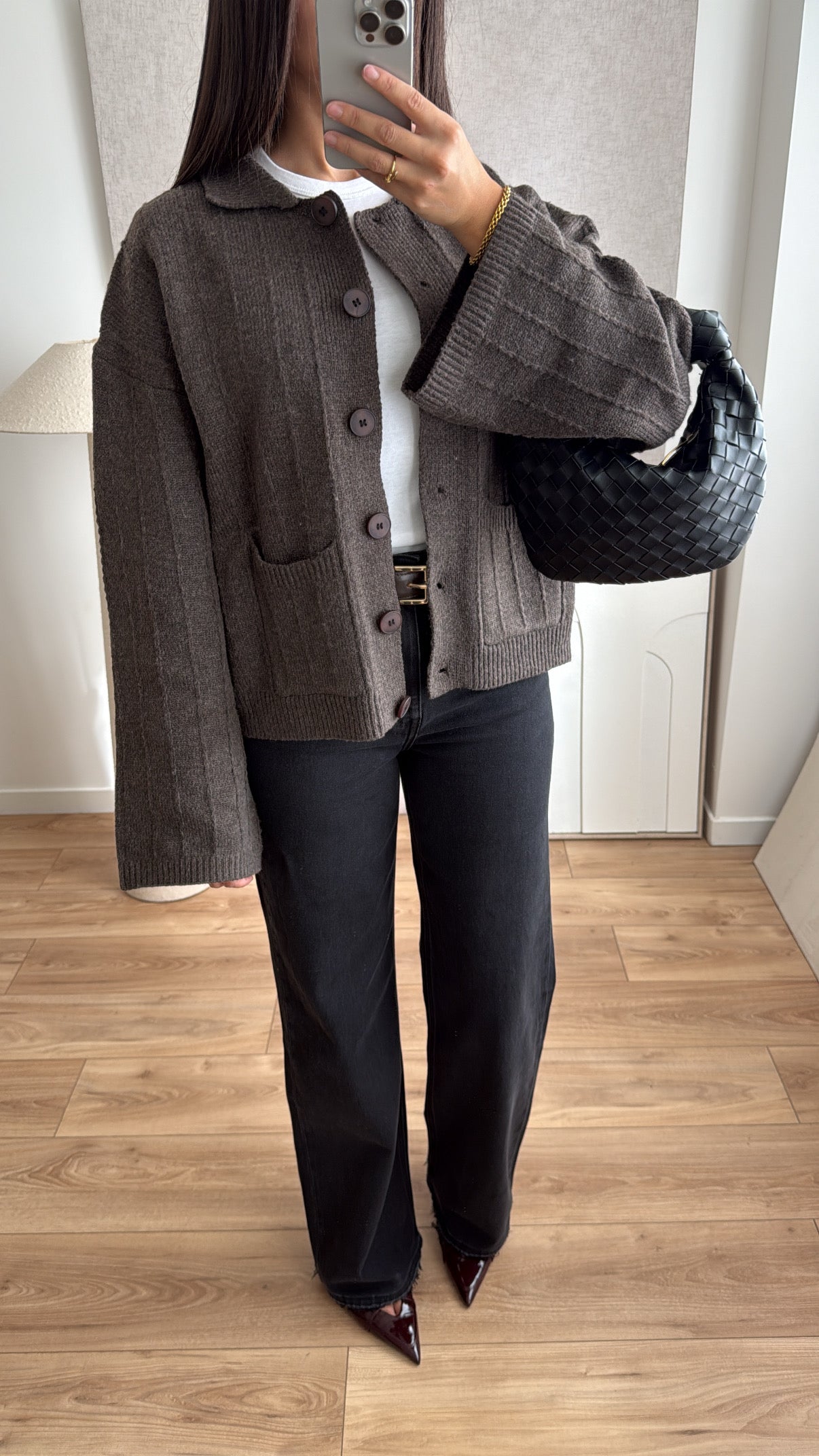 Gilet avec manche évasée [ marron ]