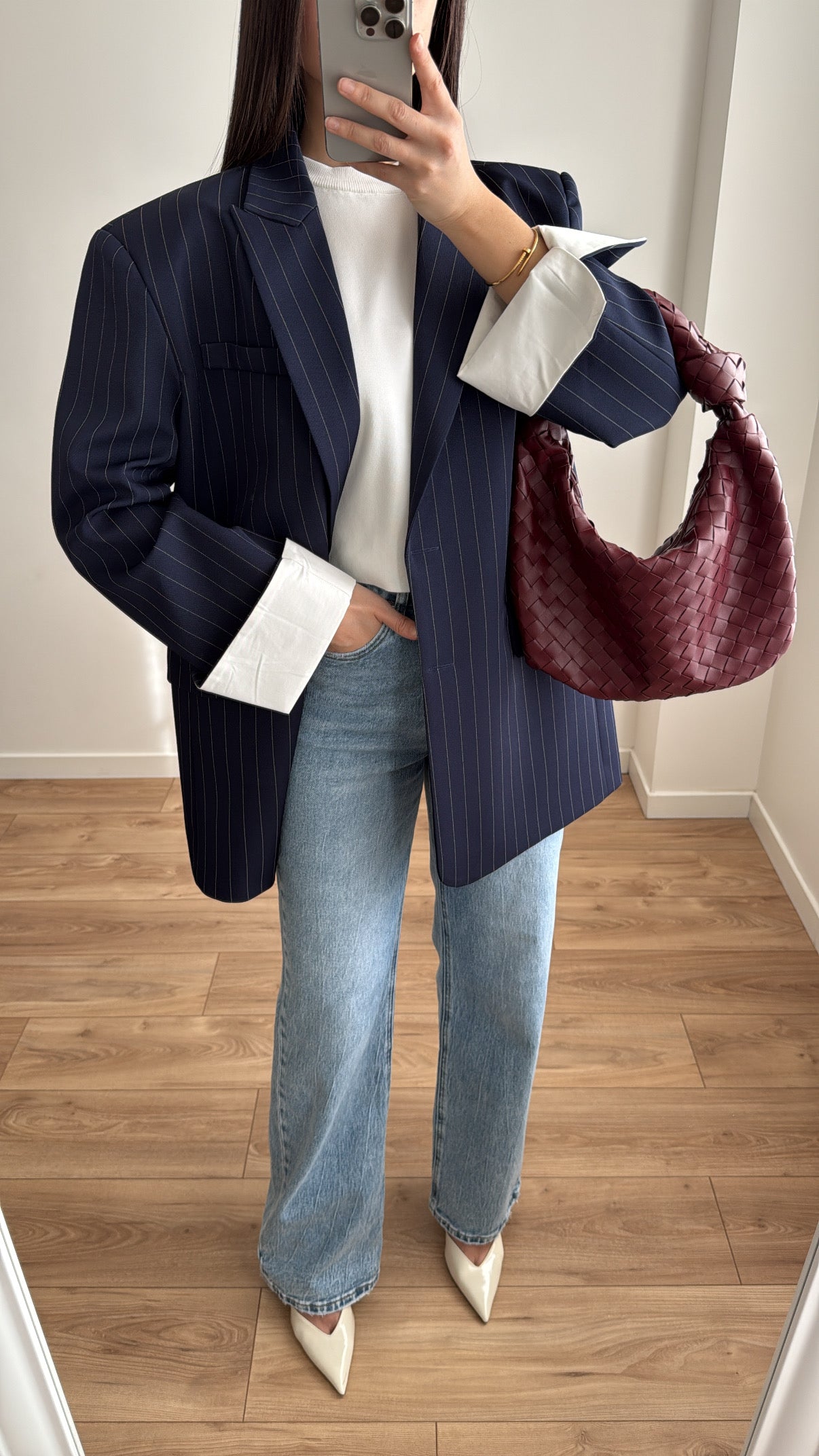 Extra oversized blazer [navy blue]