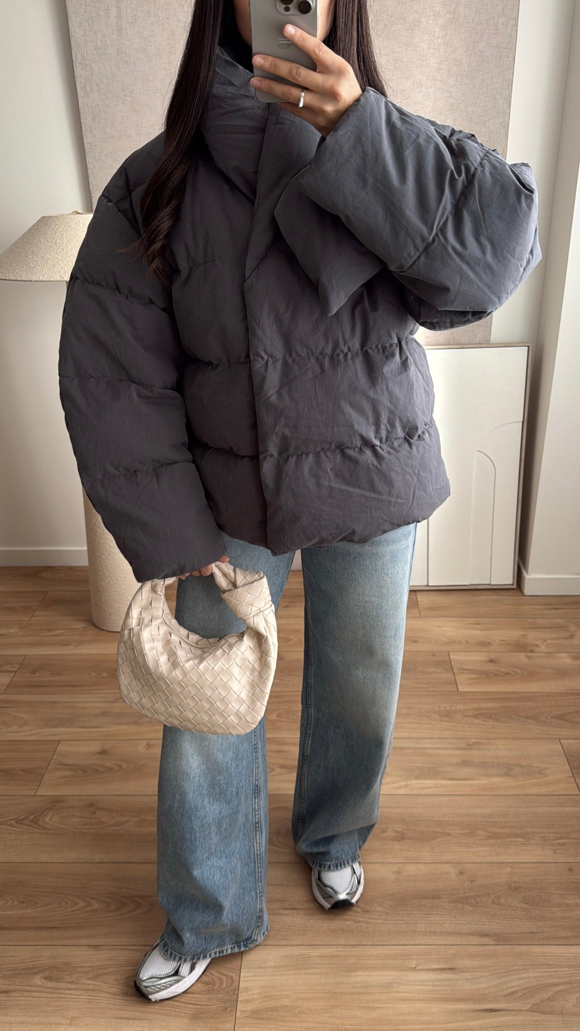 Übergroße Daunenjacke [Burgund]