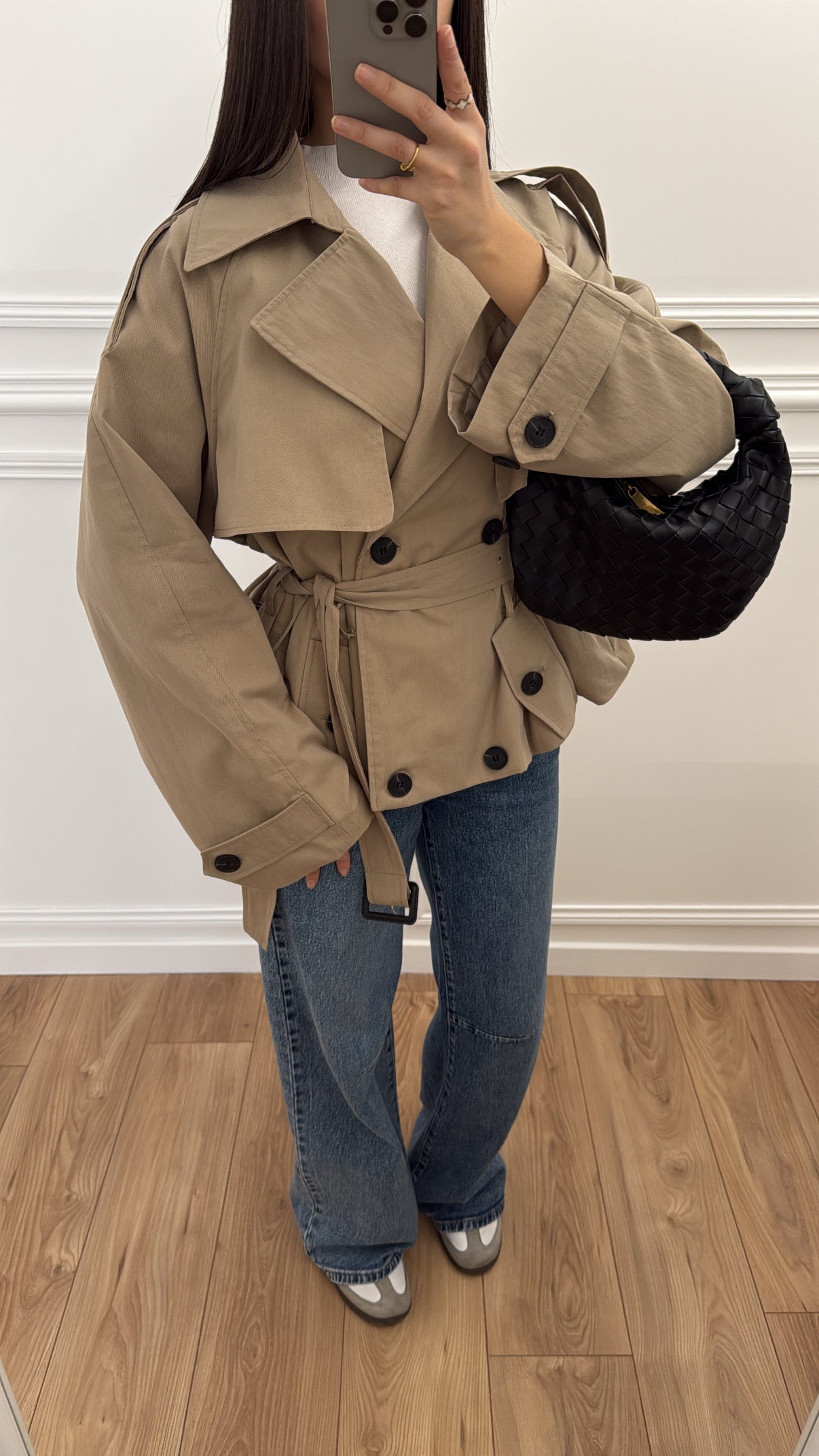 Short trench coat [dark beige]