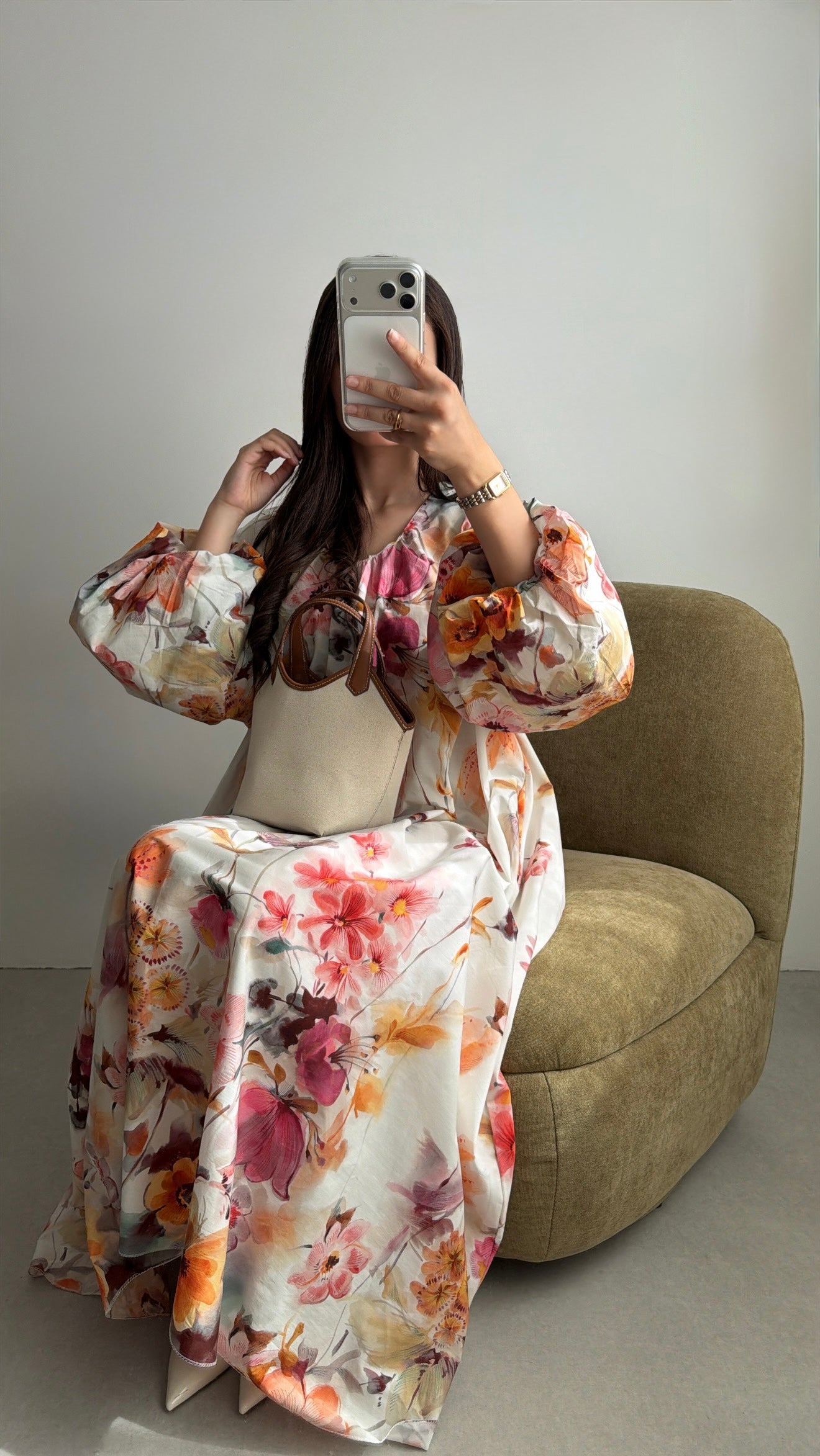 Robe bouffante en coton [fleur]
