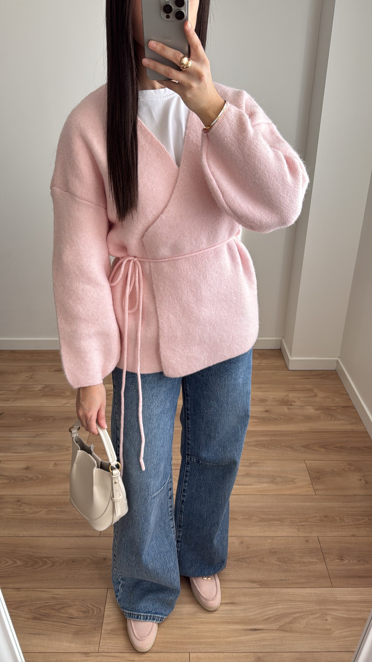 Wrap cardigan [beige/cream]