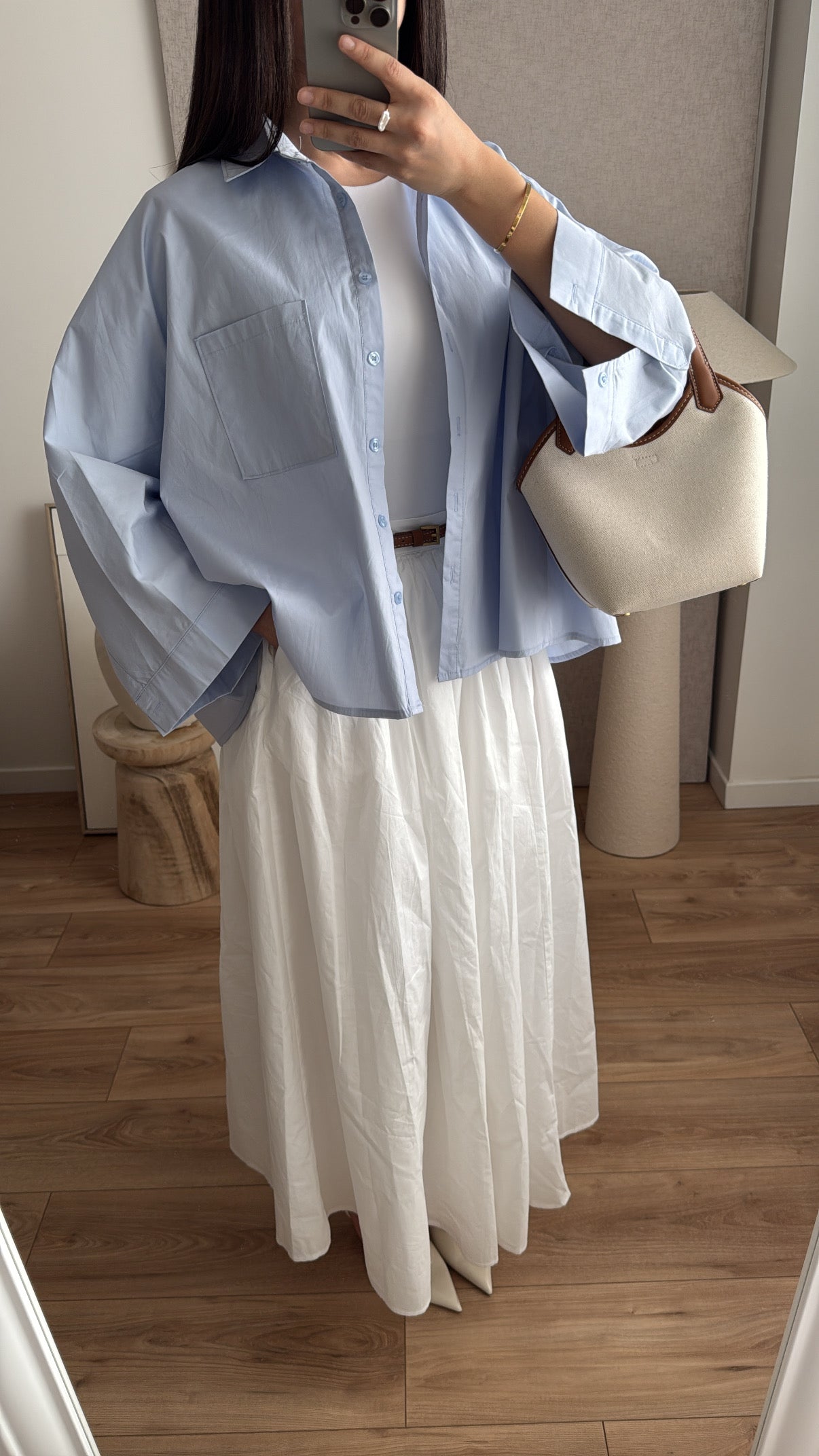Chemise manche évasée [ bleu ]