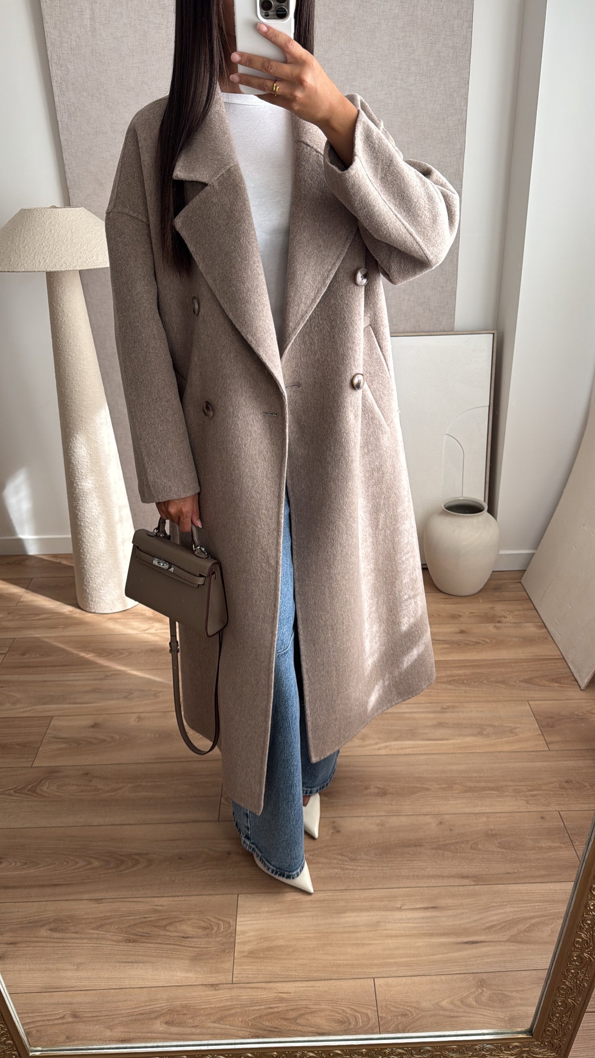 Long wool coat [taupe]