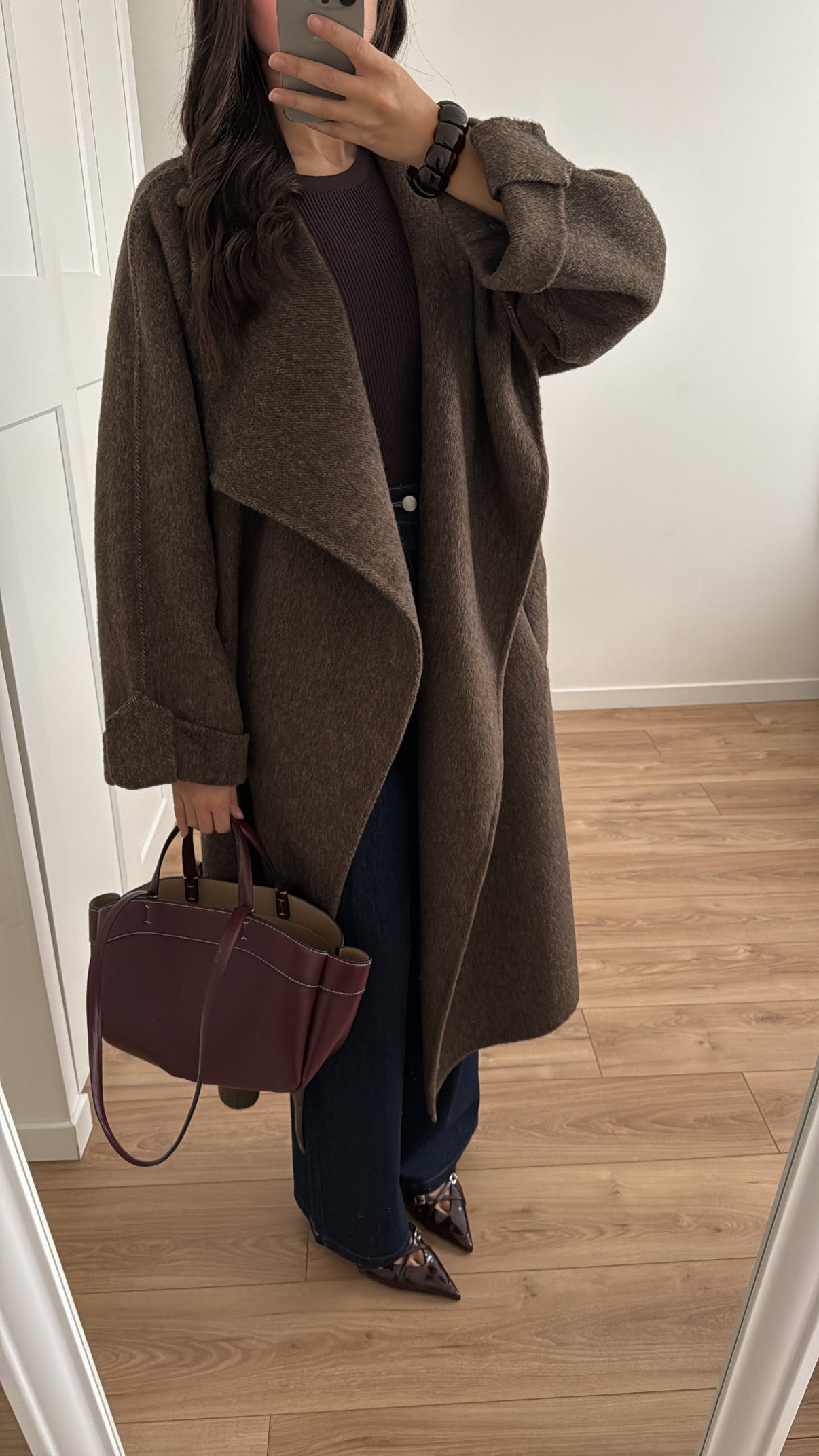 Long coat in 100% wool [MATILDE - BROWN]