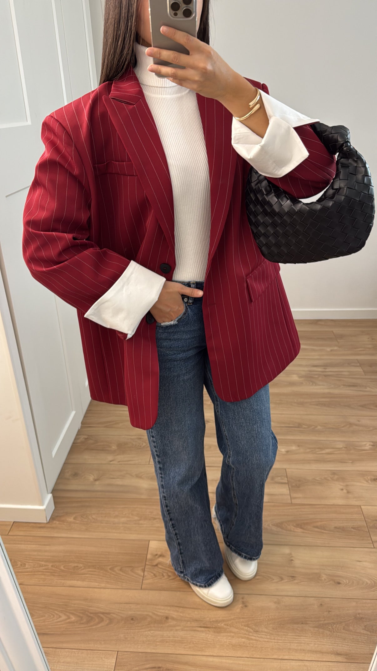 Blazer extra oversize [ rouge / bordeaux ]