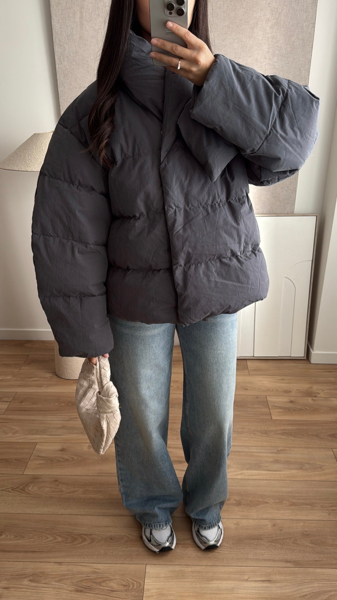 Übergroße Daunenjacke [Burgund]