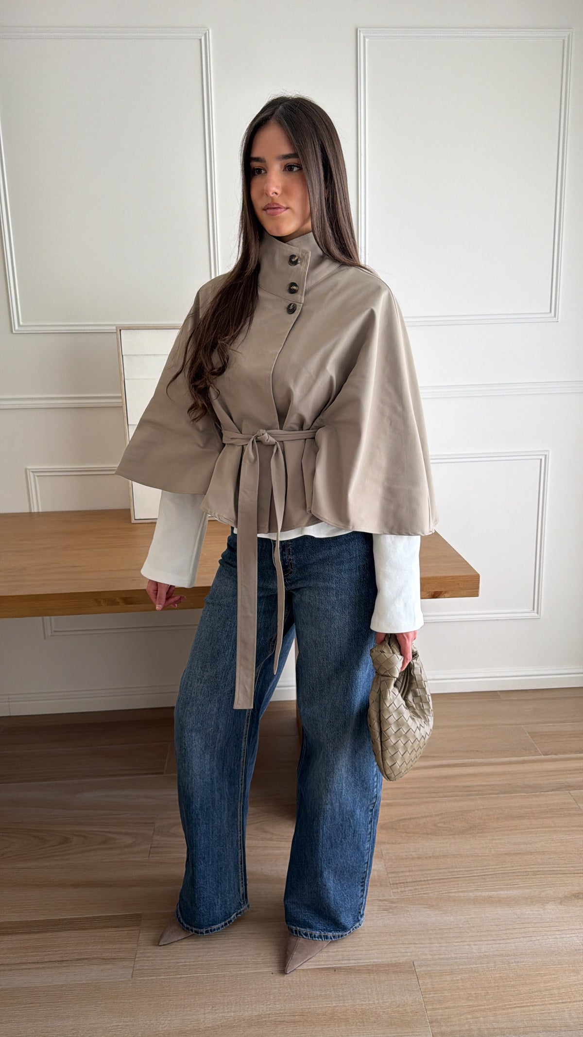 Cape ELAN cintrée à la taille [kaki taupe]