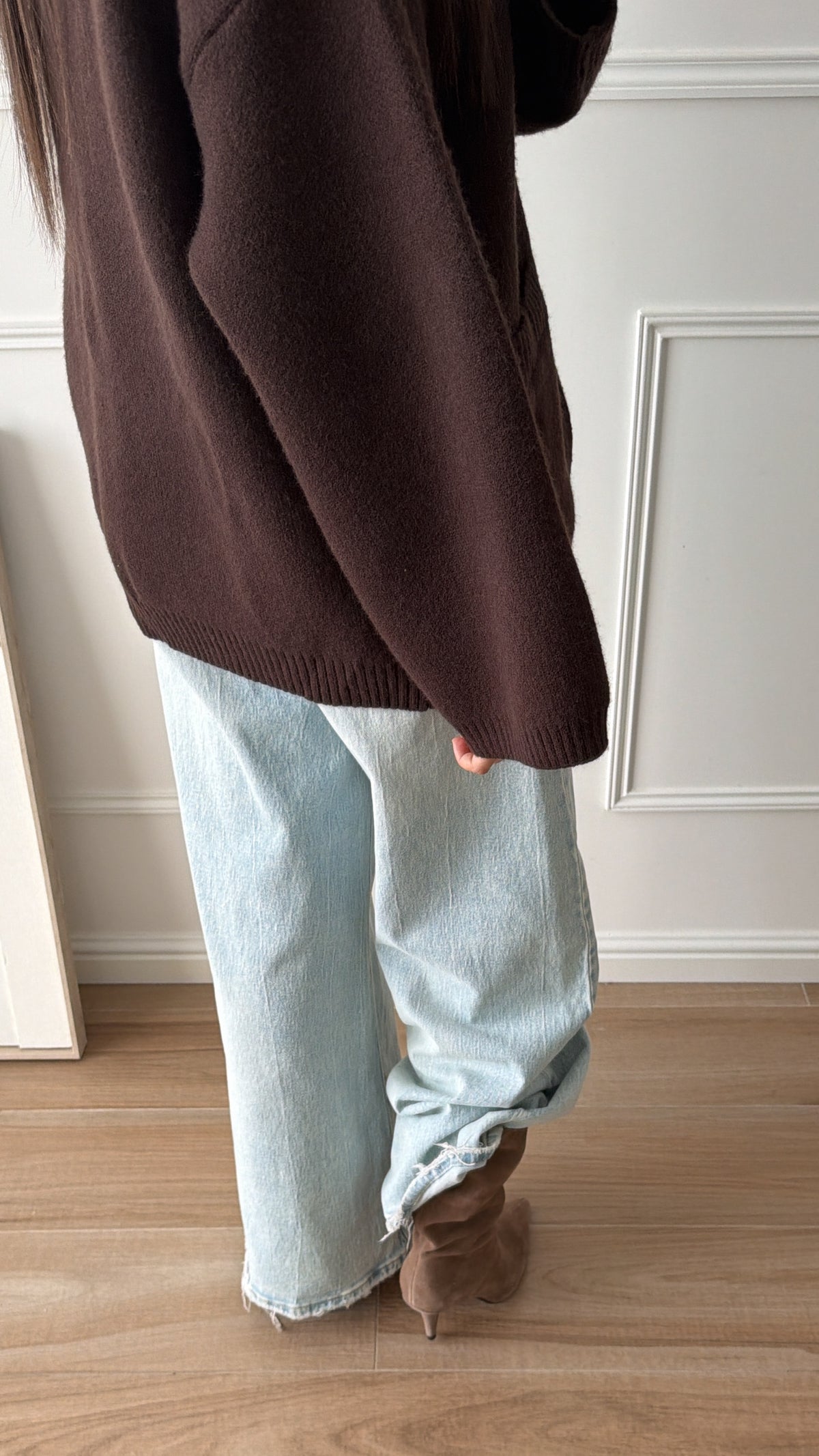 Gilet long à manches amples AZAN [Marron]