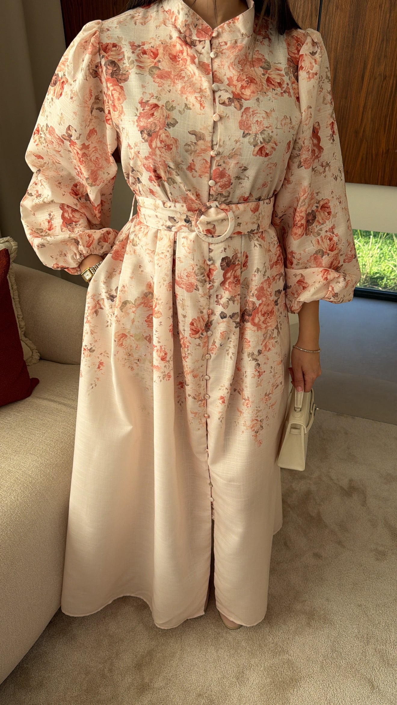 Longue robe fleurie [rose]