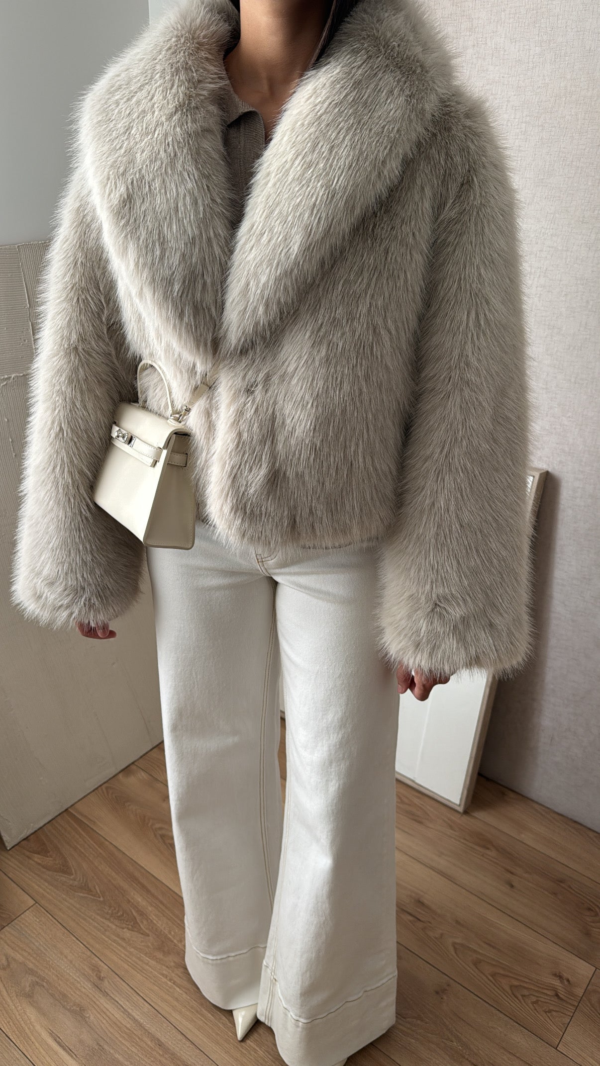 Veste en fausse fourrure [beige]