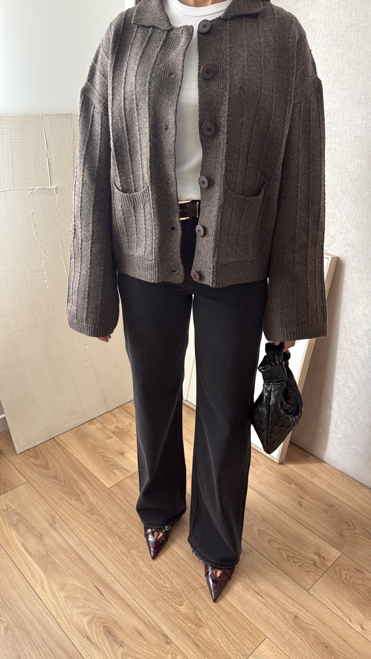 Gilet avec manche évasée [ marron ]