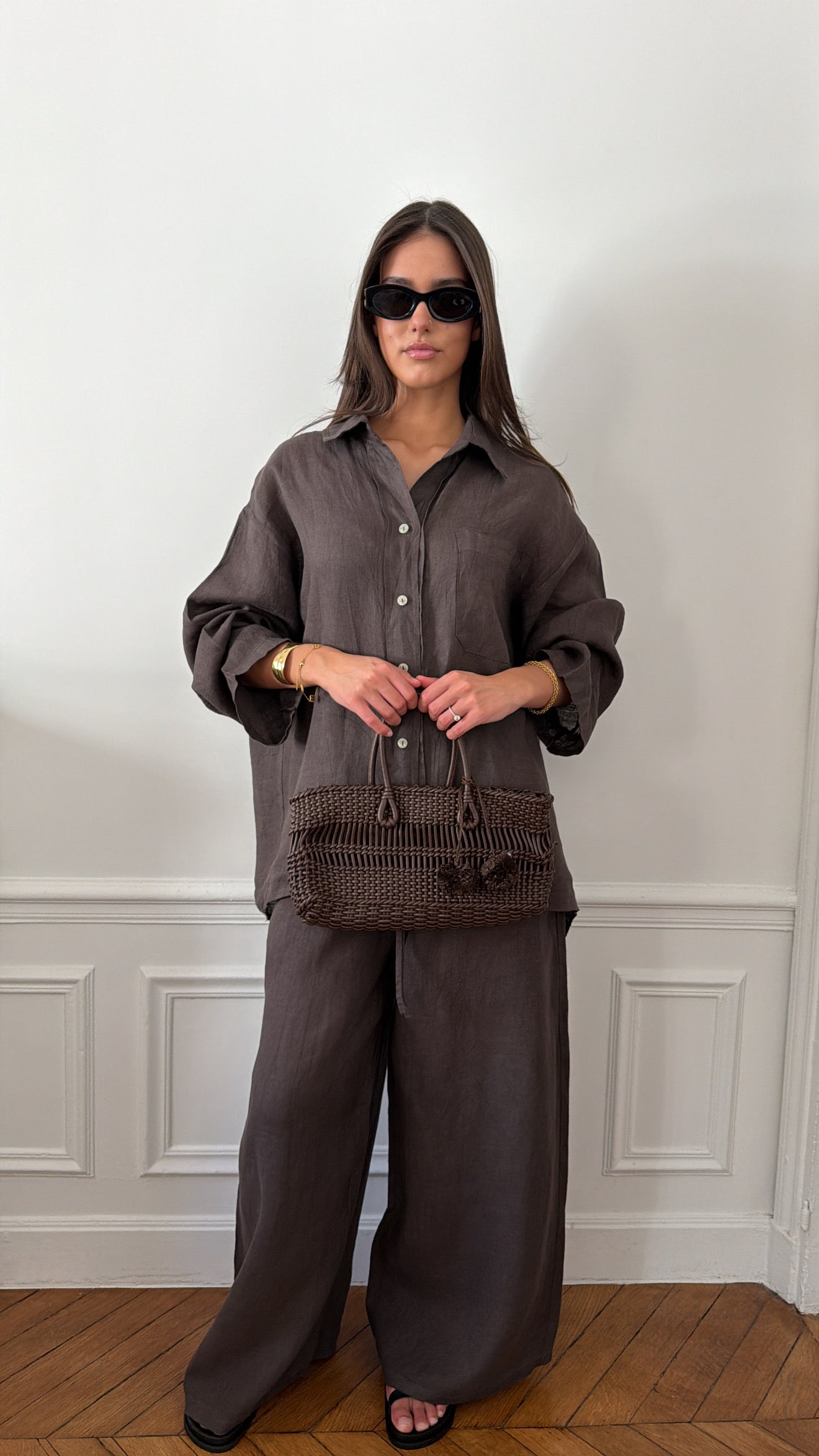 Ensemble en 100% lin [marron]