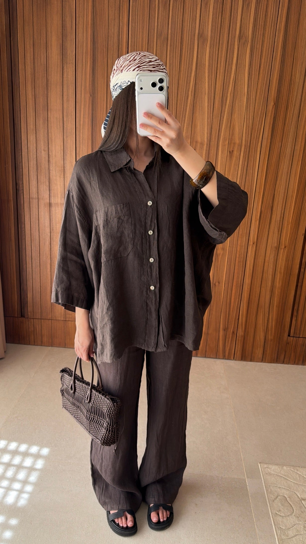 Ensemble en 100% lin [marron]