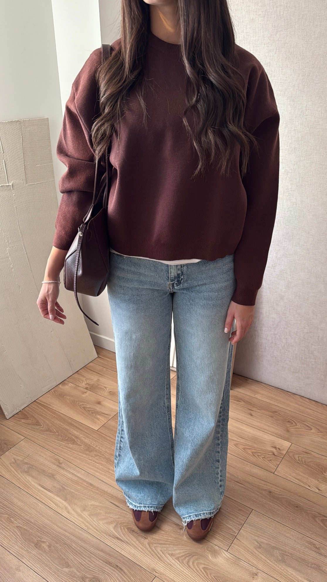 Pull en maille [marron]