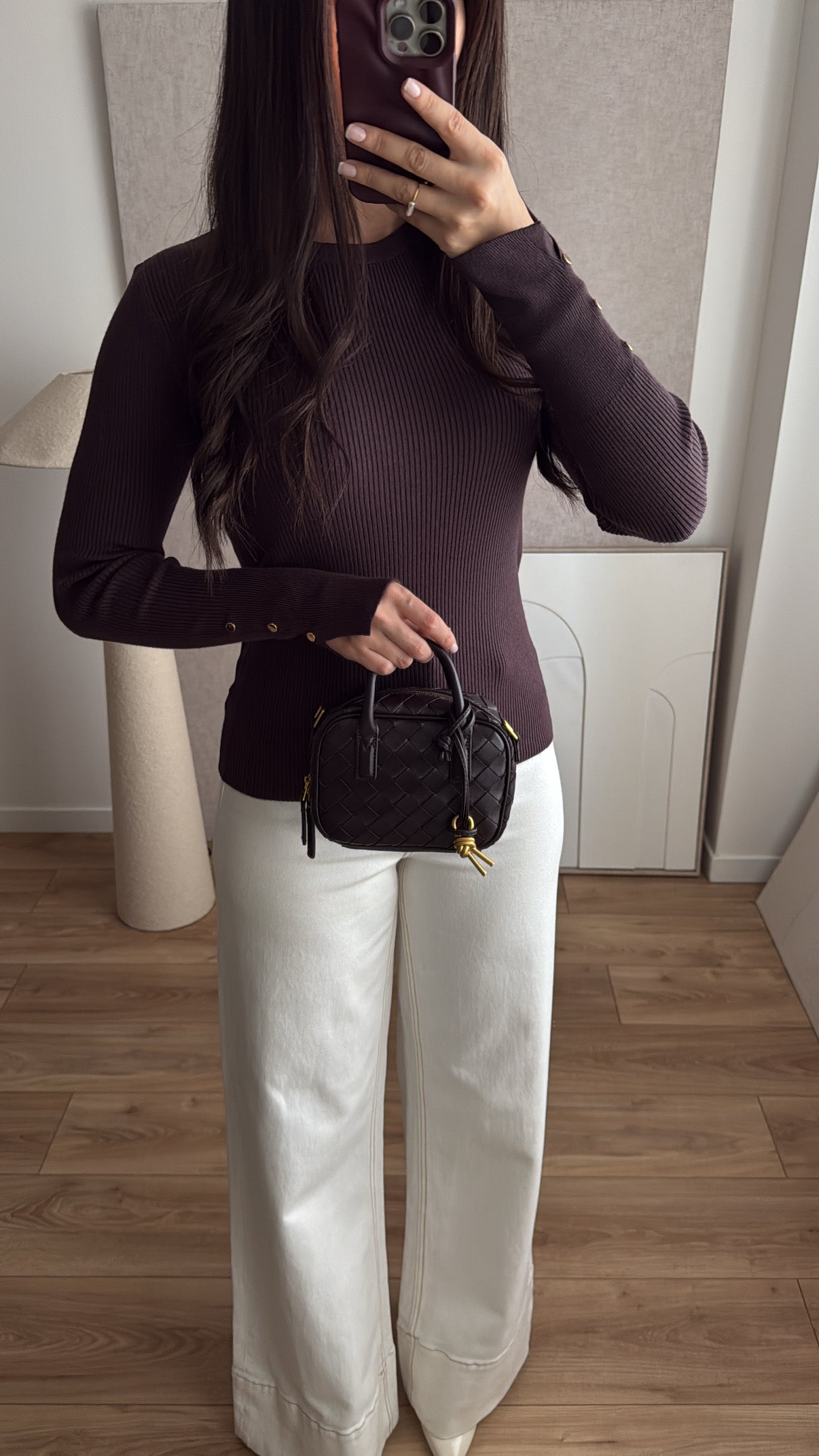 Rollkragenpullover aus Rippenstrick [weiß]