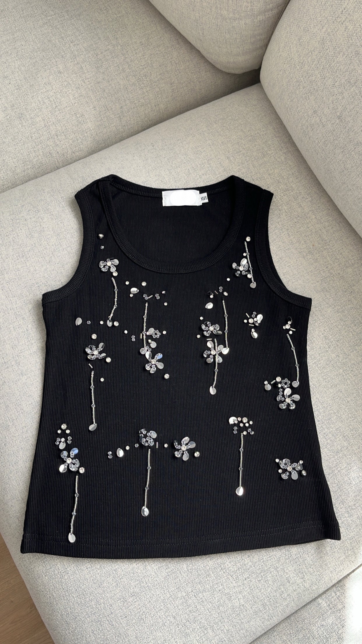 Black sequin tank top