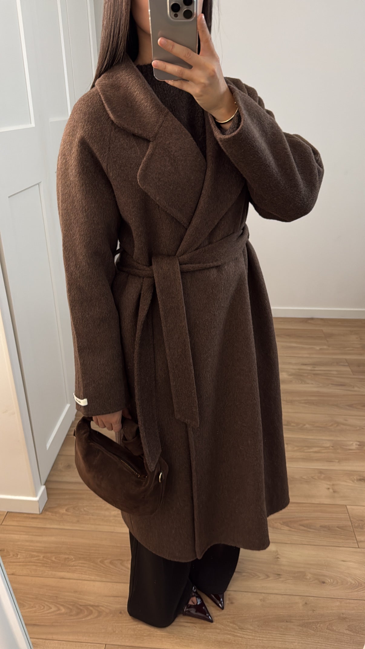 Long manteau en 100% laine [ marron - hand made ]