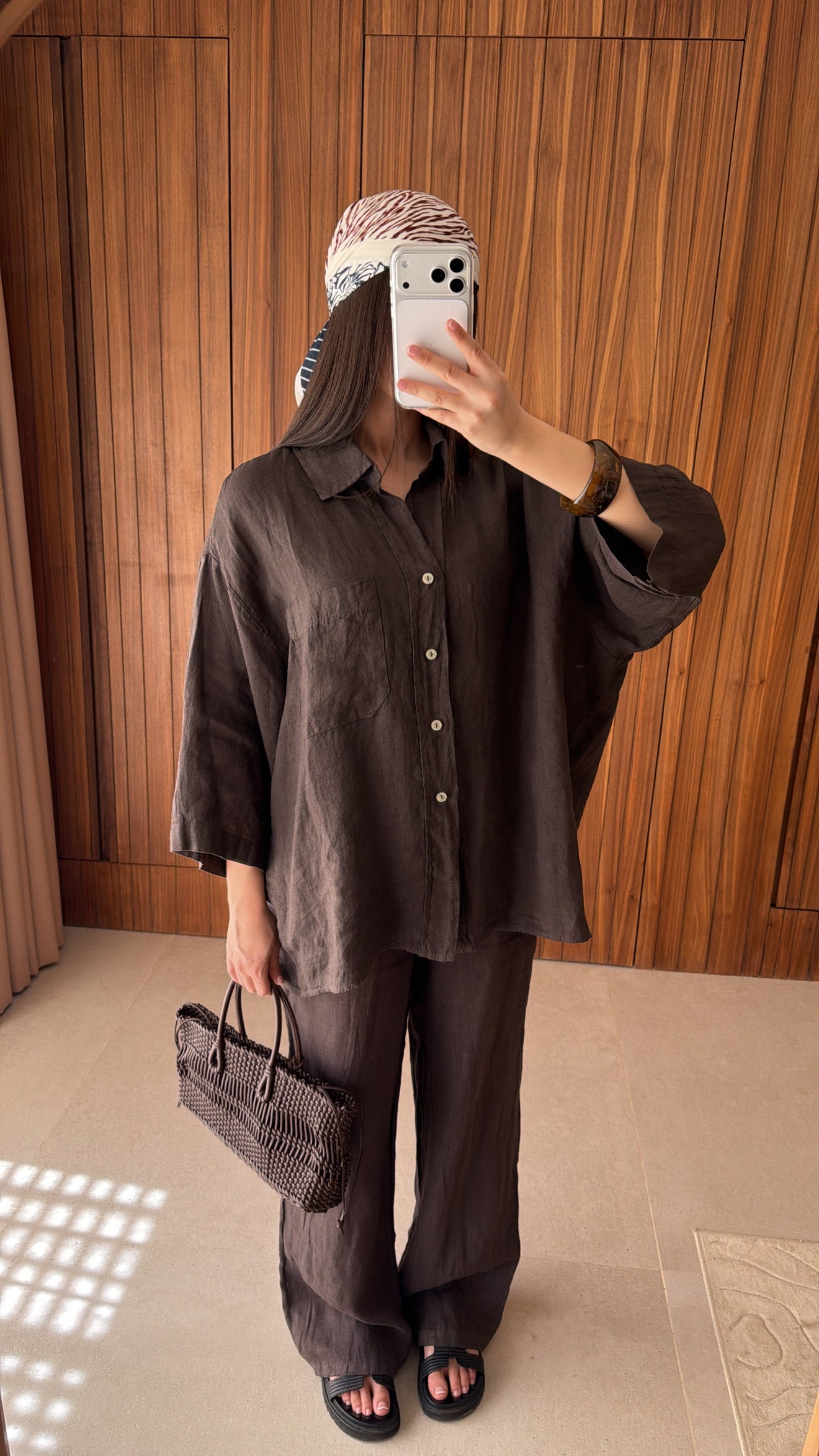 Ensemble en 100% lin [marron]