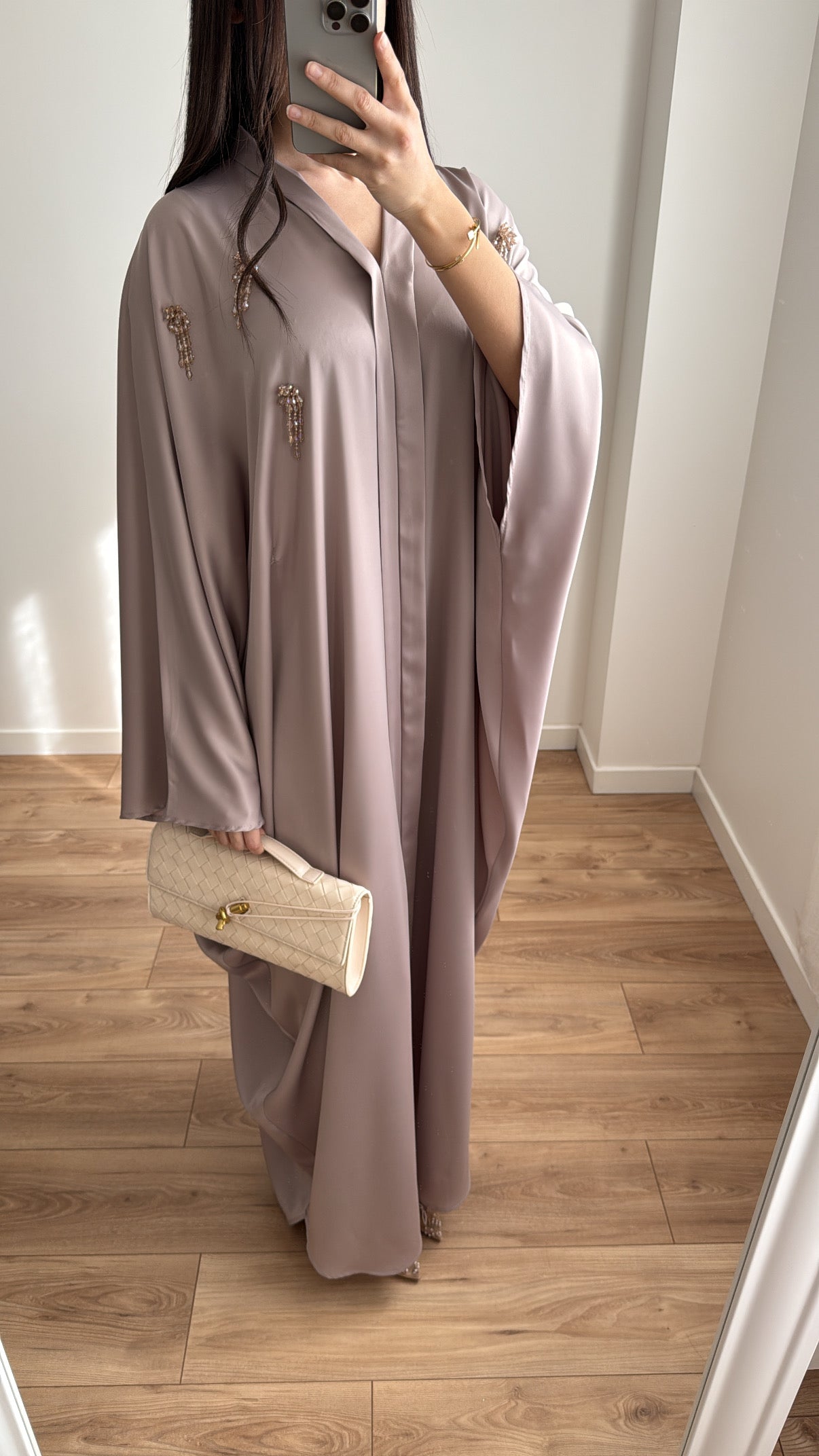 Abaya avec perlage [beige]