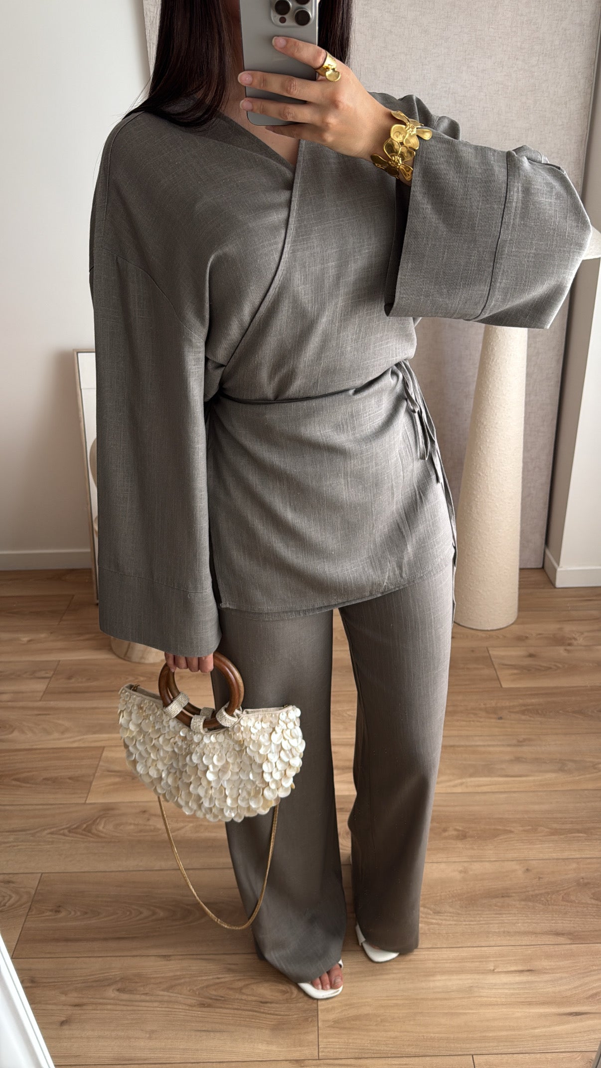 Ensemble cache coeur  [ taupe ]