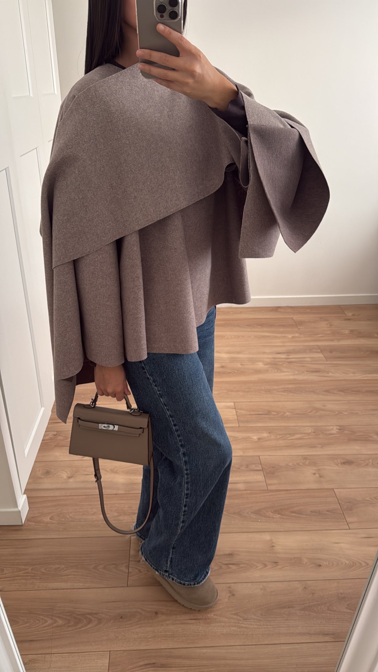 Gilet à cape [ taupe ]