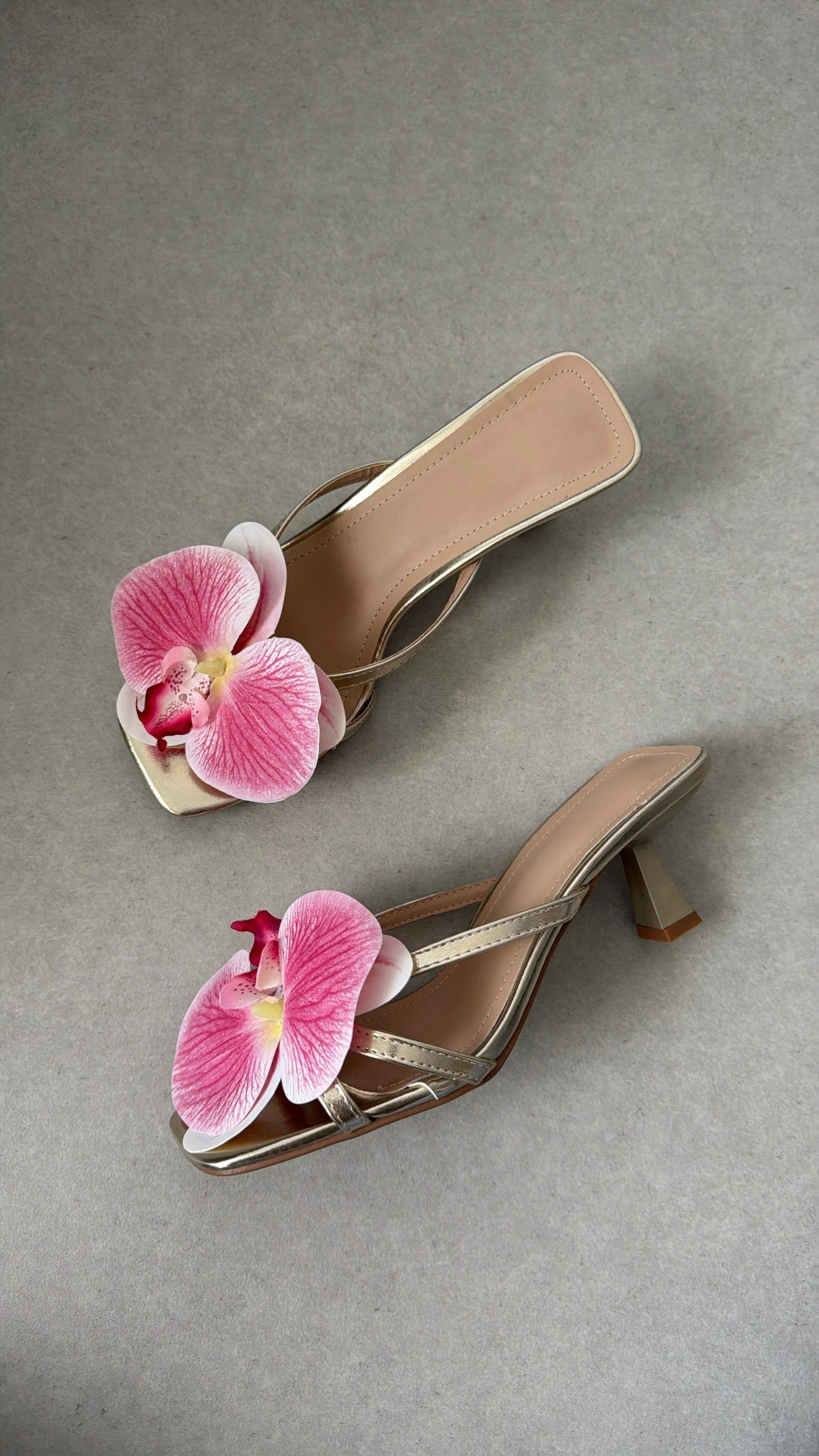 Escarpins fleurs GOLD [ rosé ]