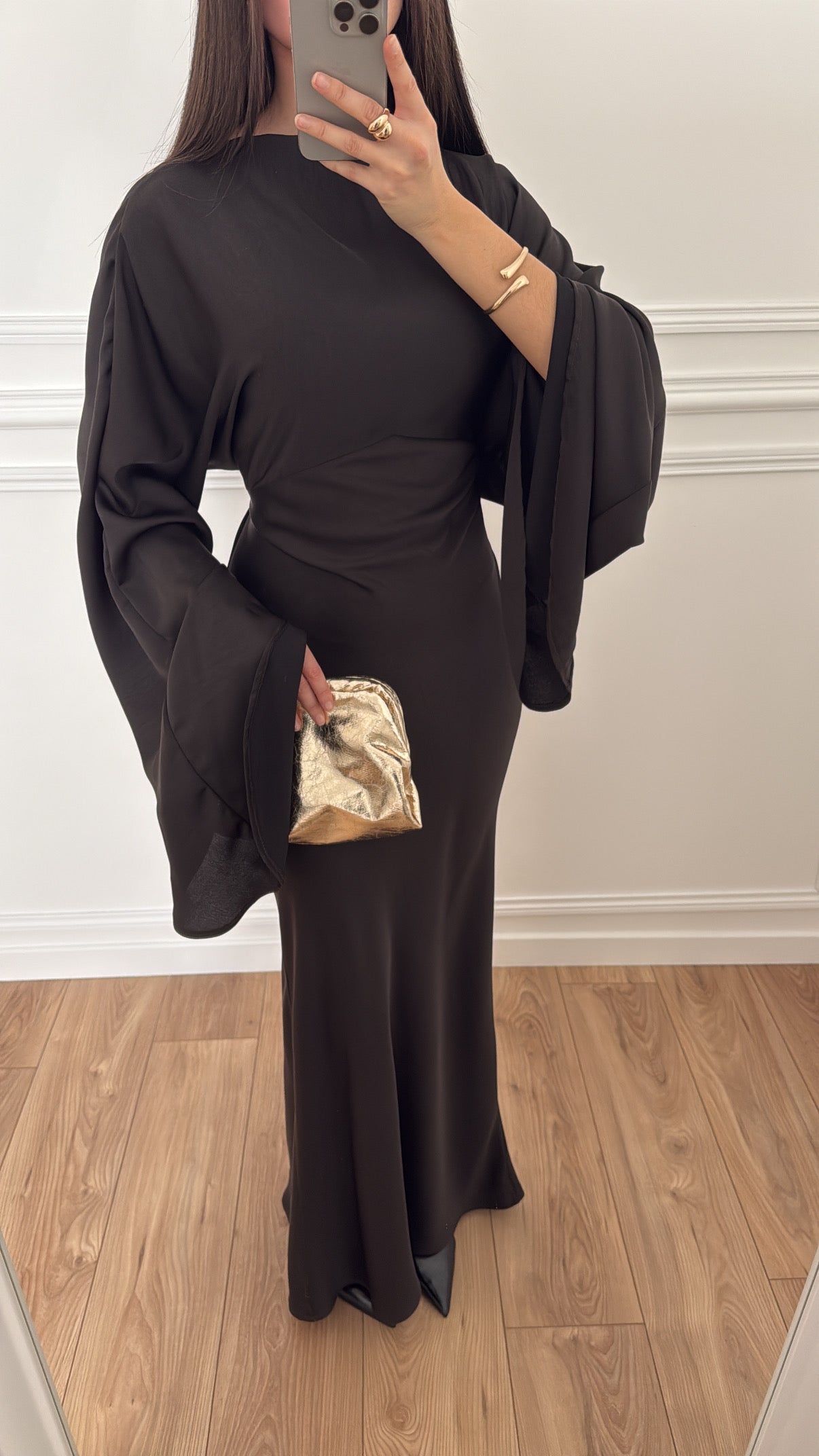 Longue robe cintrée [marron]