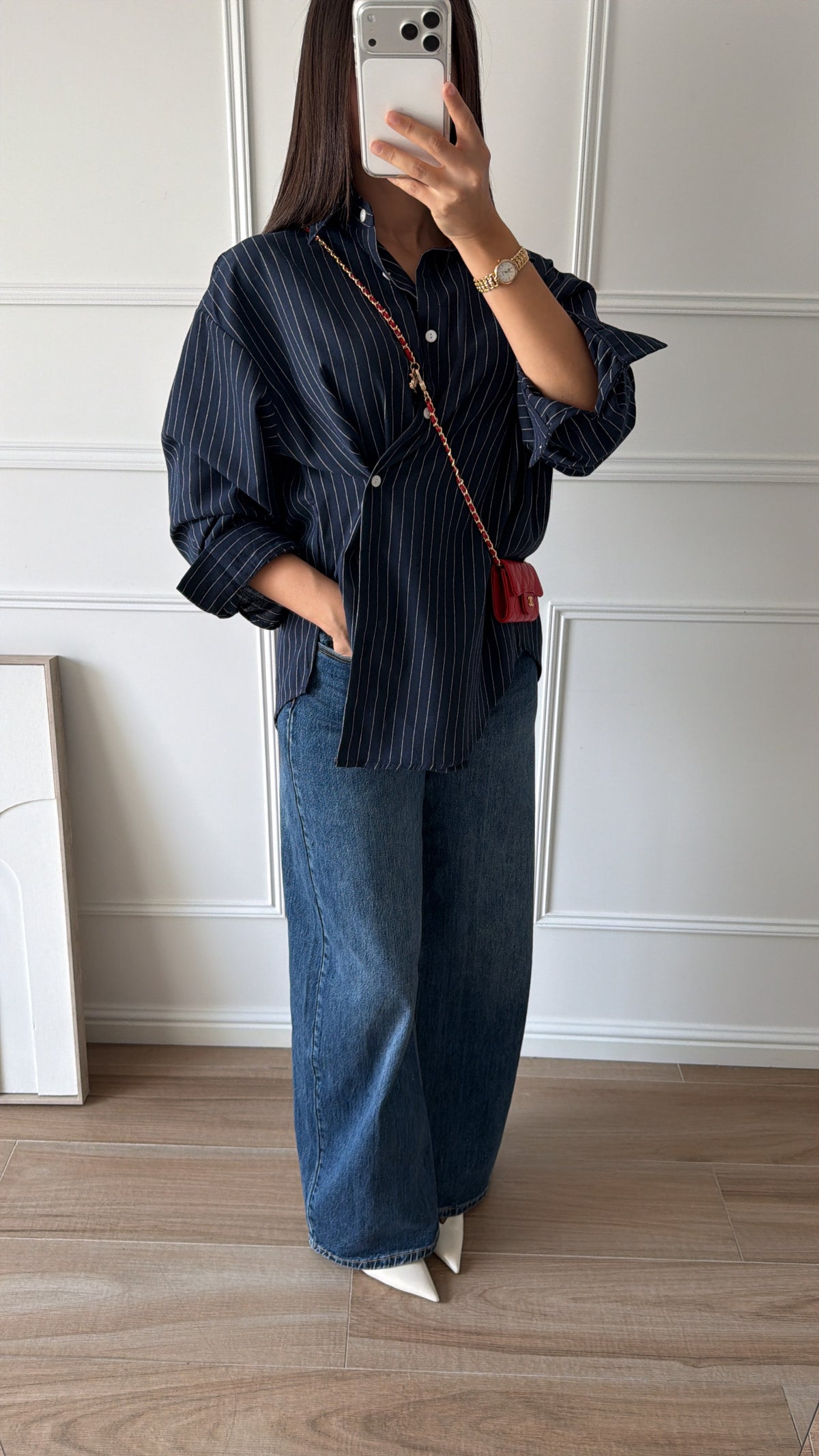 chemise rayée [marine]