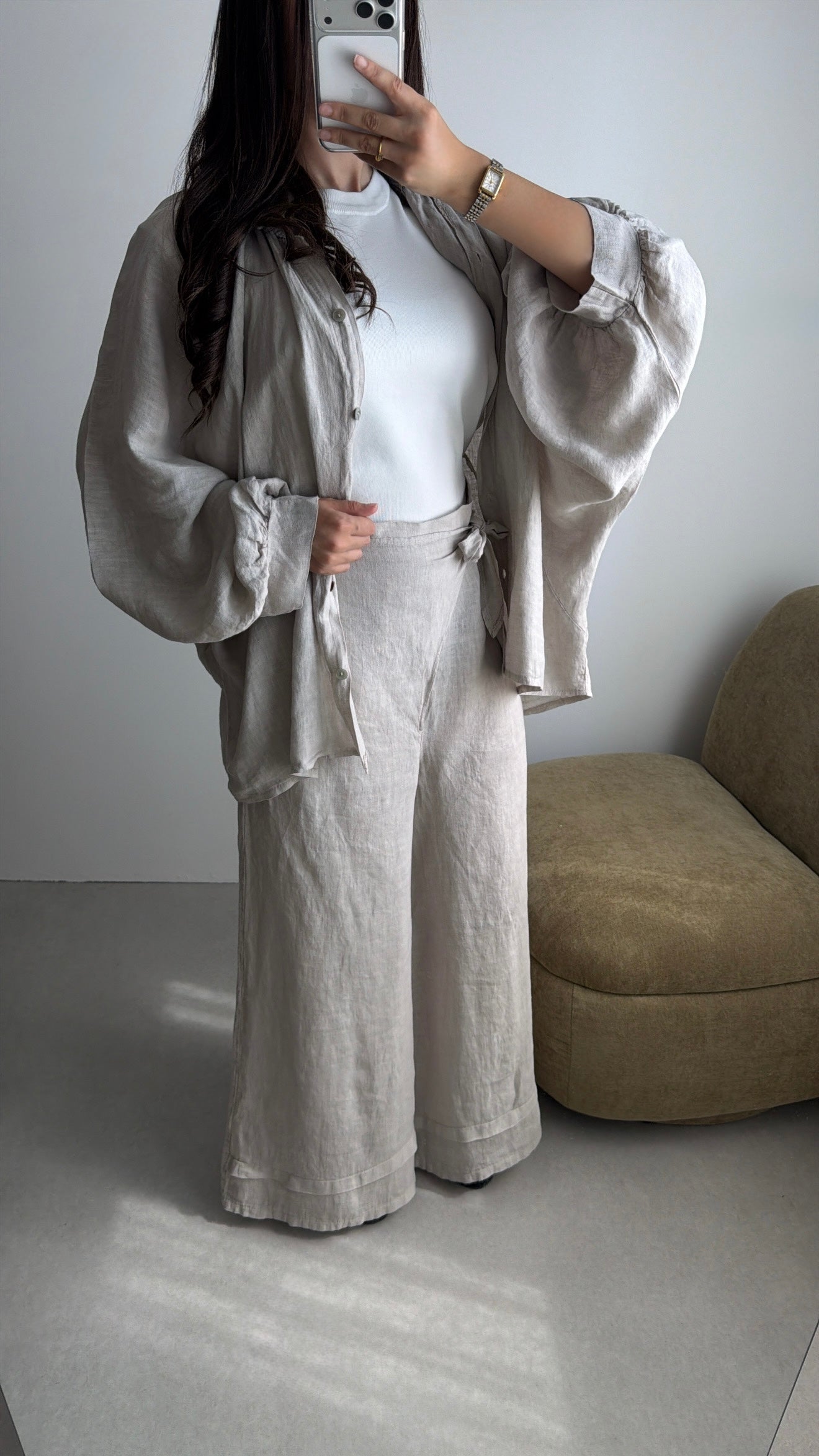 Ensemble en 100% lin OVER [taupe]