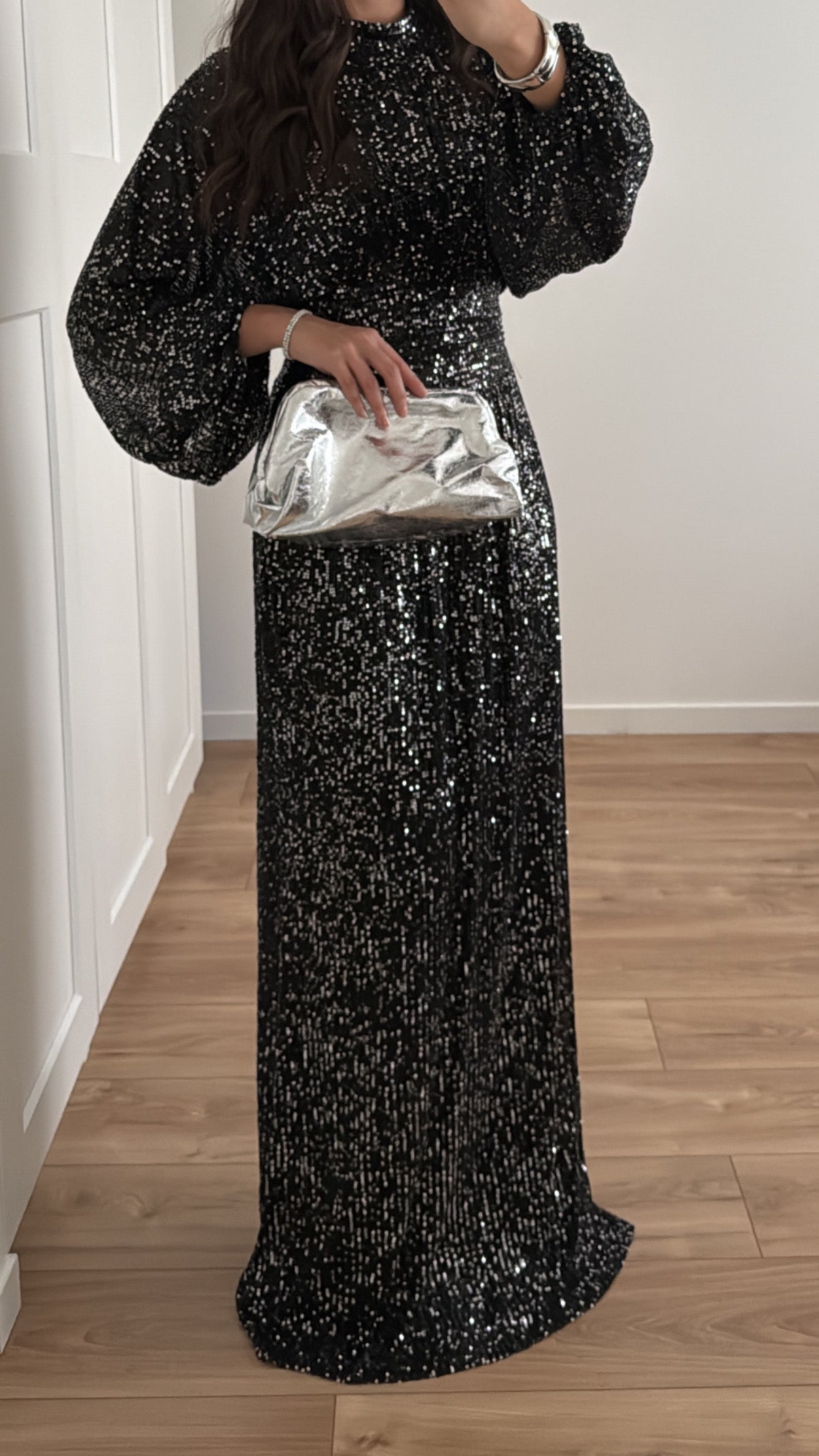 Longue robe à sequin [ noire ]