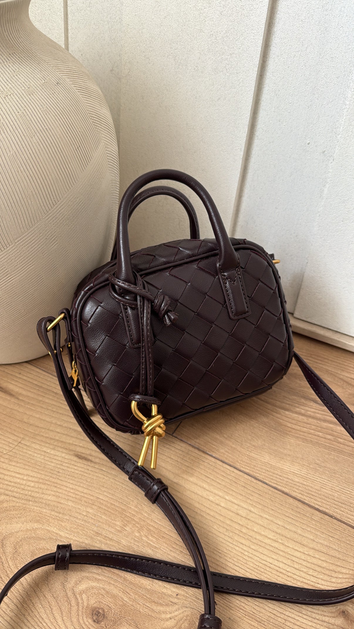 Sac à main torsadé [maroon/ doré]