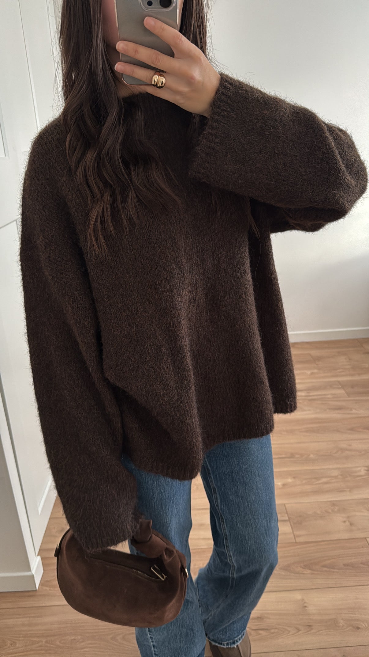 Pull en maille oversize [ marron ]