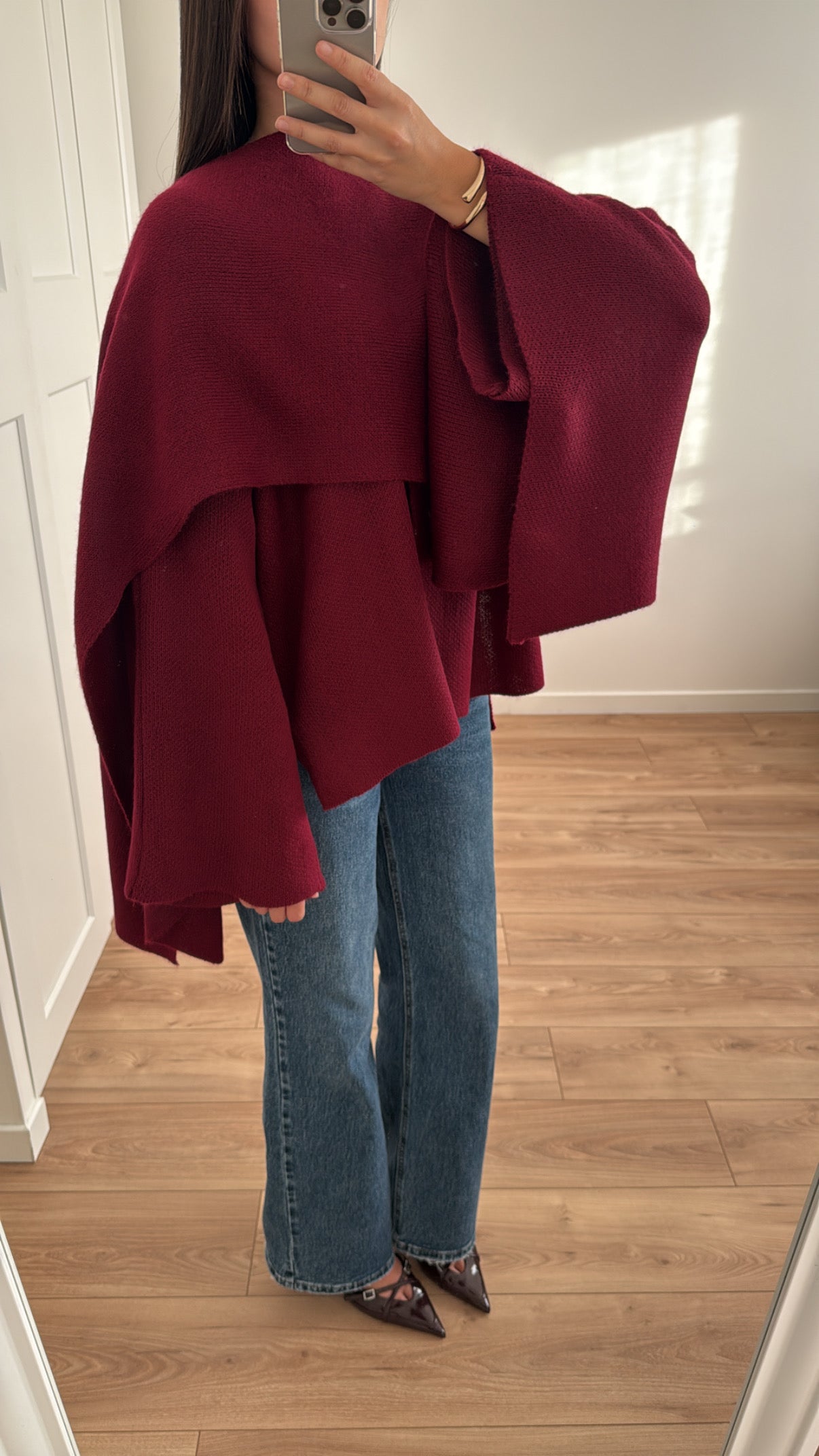 Gilet à cape [ burgundy ]