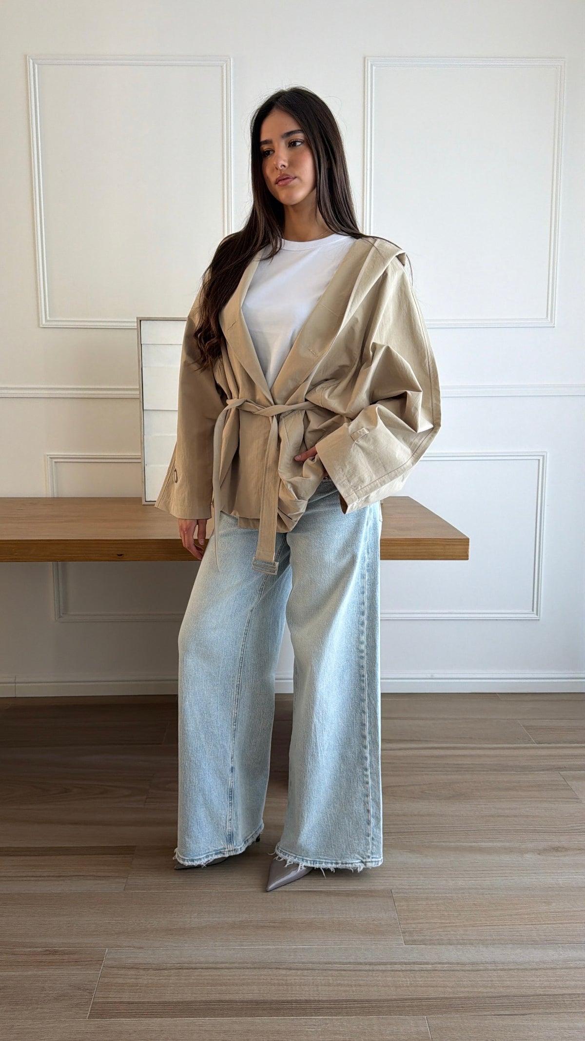 Trench à capuche [beige]
